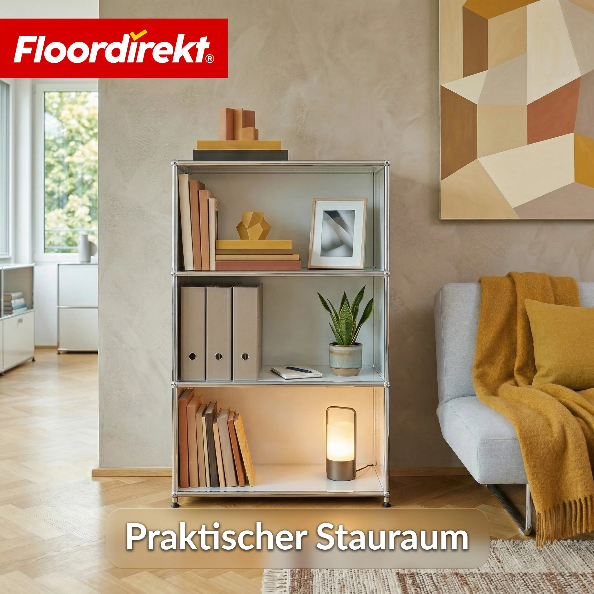 Metallregal | Concept Epure MK-101 | 4 Ablagen Standregal | Bücherregal mit Seitenwänden | Modernes Aufbewahrungsregal - Image 13
