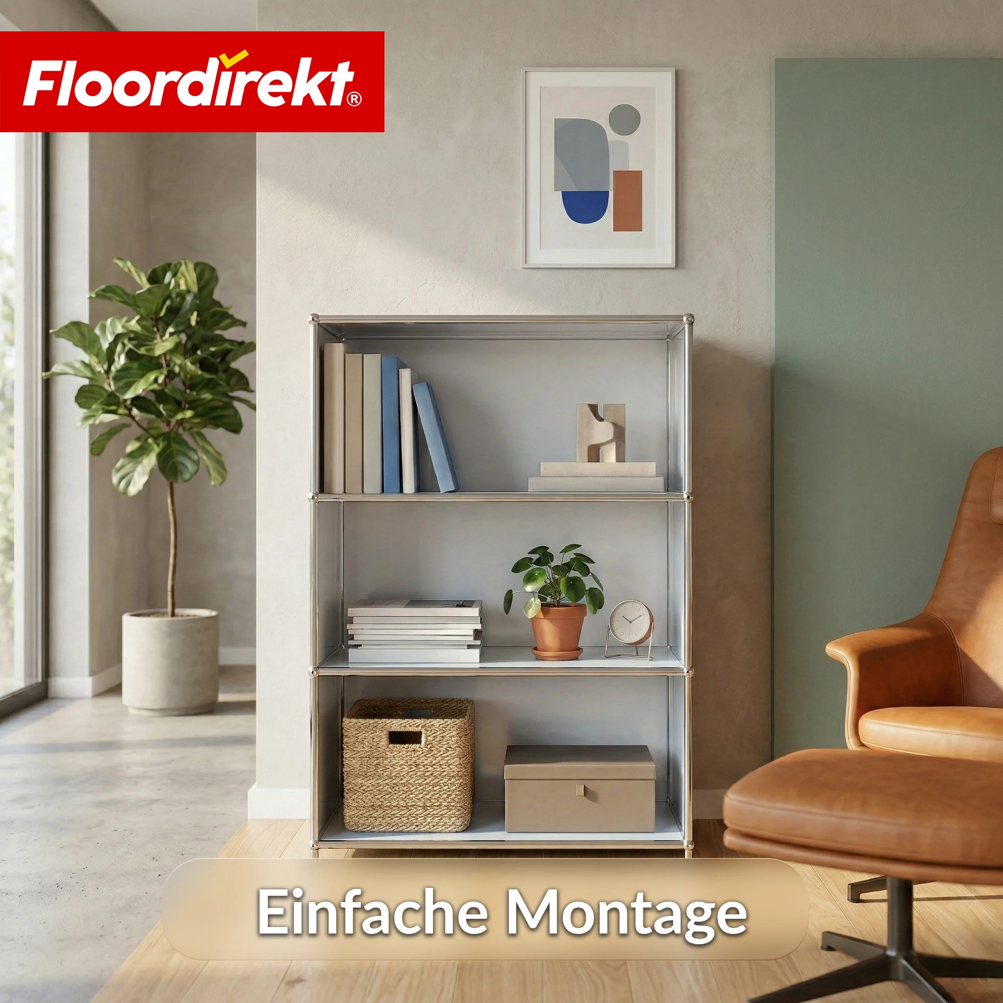Metallregal | Concept Epure MK-101 | 4 Ablagen Standregal | Bücherregal mit Seitenwänden | Modernes Aufbewahrungsregal - Image 16