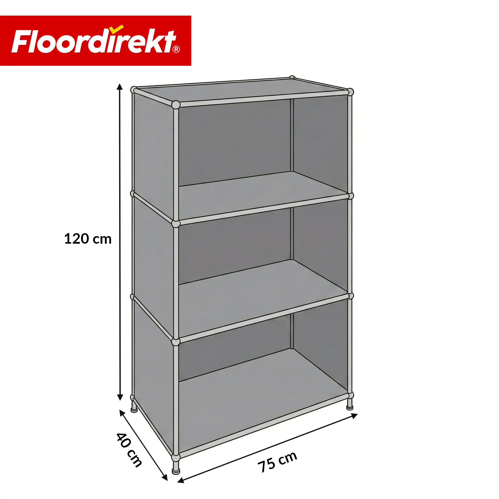 Metallregal | Concept Epure MK-101 | 4 Ablagen Standregal | Bücherregal mit Seitenwänden | Modernes Aufbewahrungsregal - Image 18
