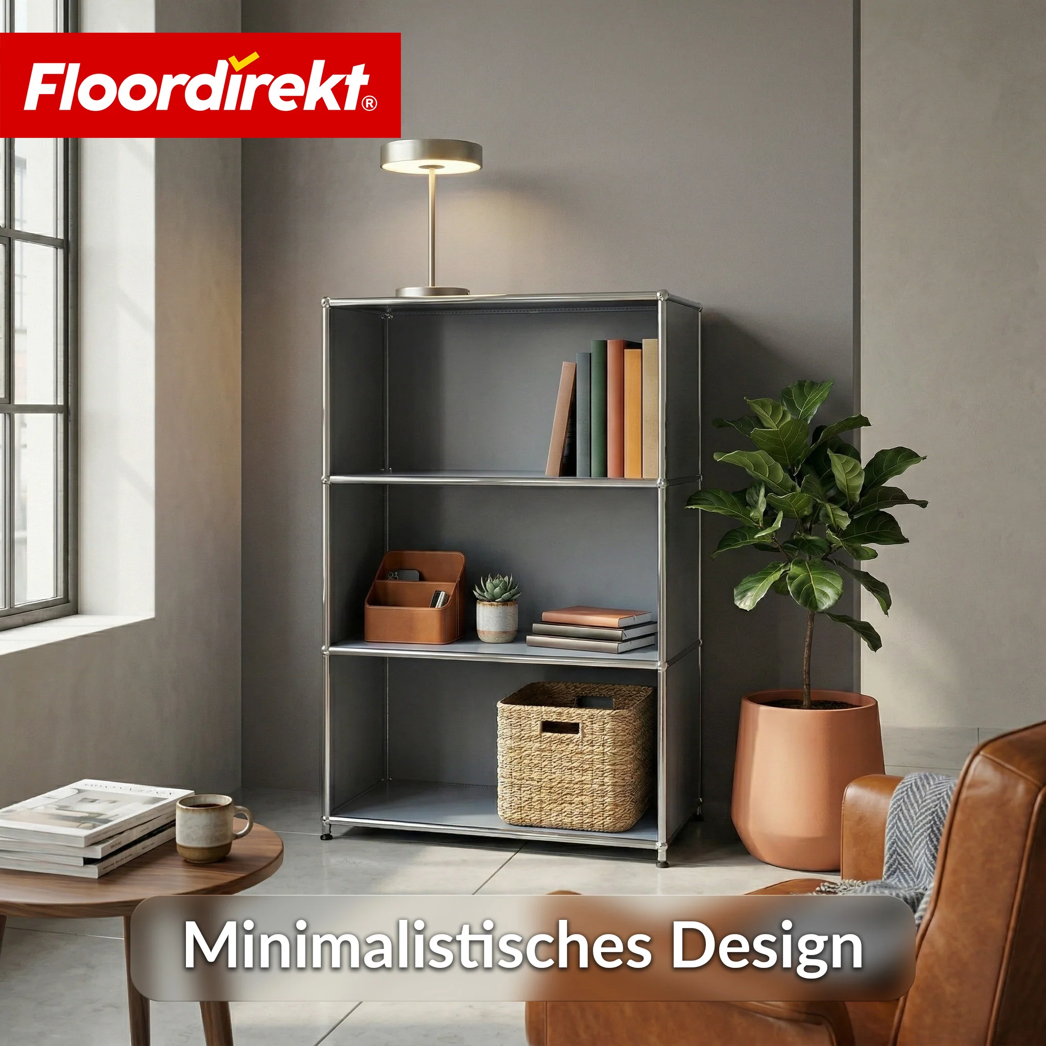 Metallregal | Concept Epure MK-101 | 4 Ablagen Standregal | Bücherregal mit Seitenwänden | Modernes Aufbewahrungsregal - Image 19