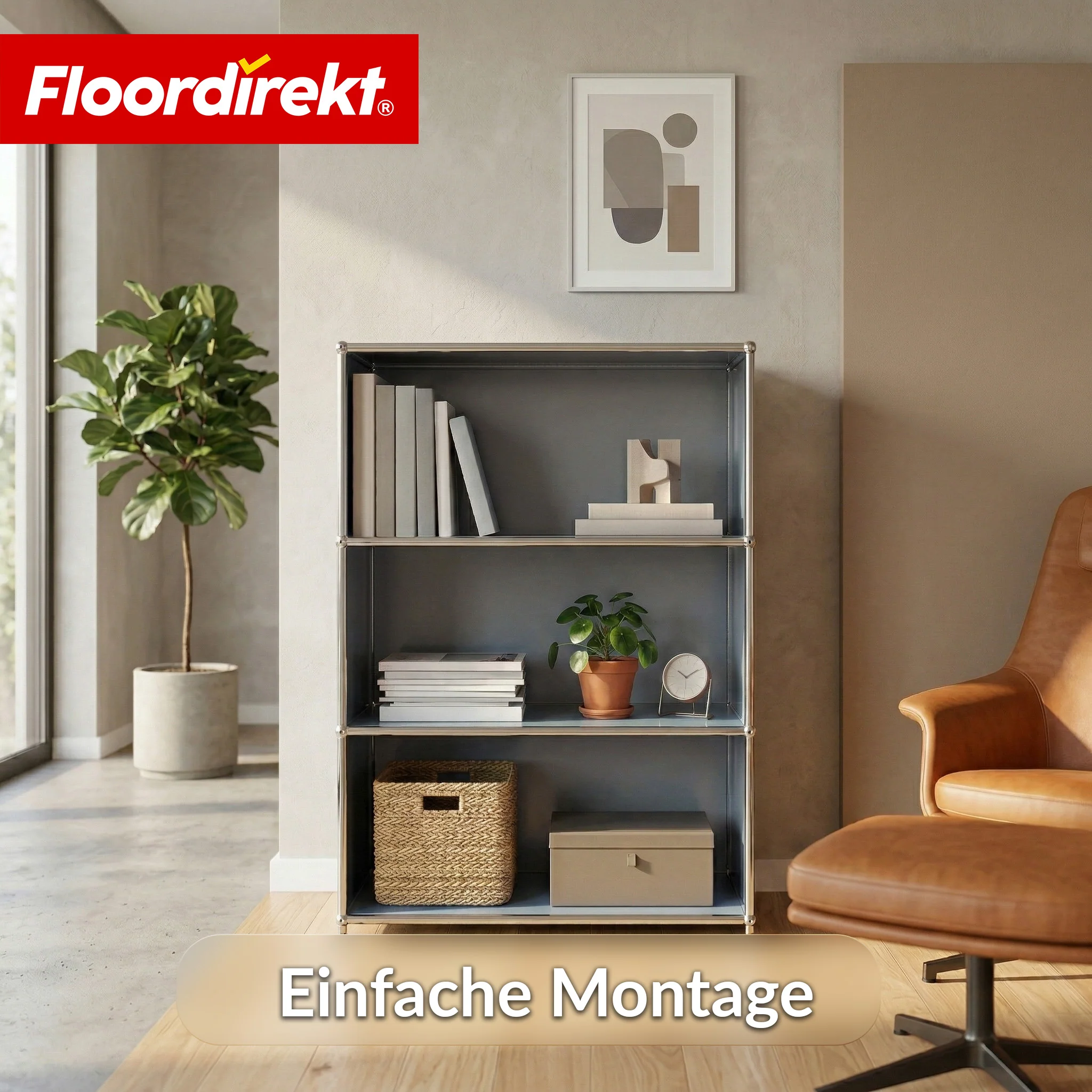 Metallregal | Concept Epure MK-101 | 4 Ablagen Standregal | Bücherregal mit Seitenwänden | Modernes Aufbewahrungsregal - Image 24