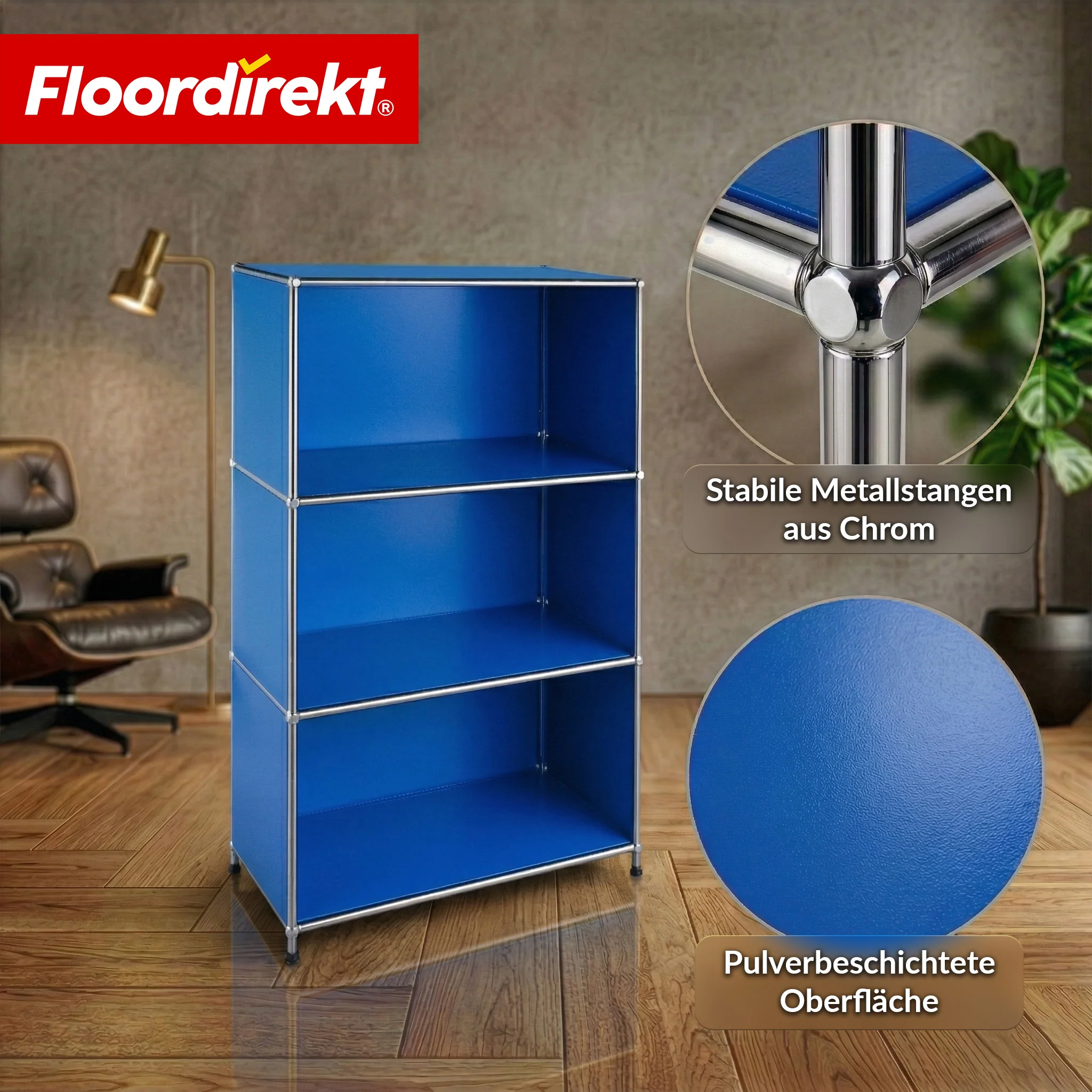 Metallregal | Concept Epure MK-101 | 4 Ablagen Standregal | Bücherregal mit Seitenwänden | Modernes Aufbewahrungsregal - Image 28