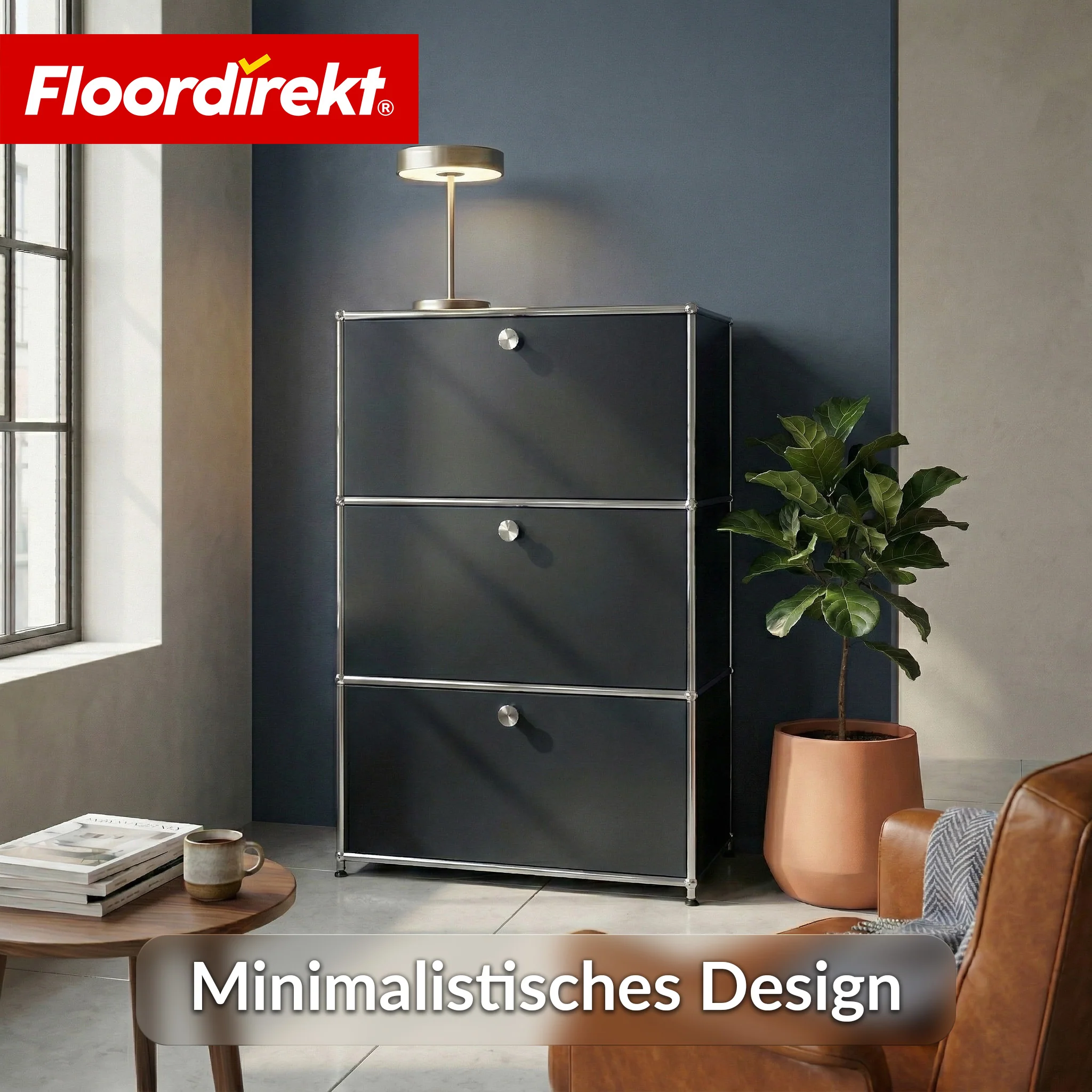 Metallschrank | Concept Epure MK-129 | Sideboard mit 3 verschließbaren Fächern | Moderner Aufbewahrungsschrank - Image 11