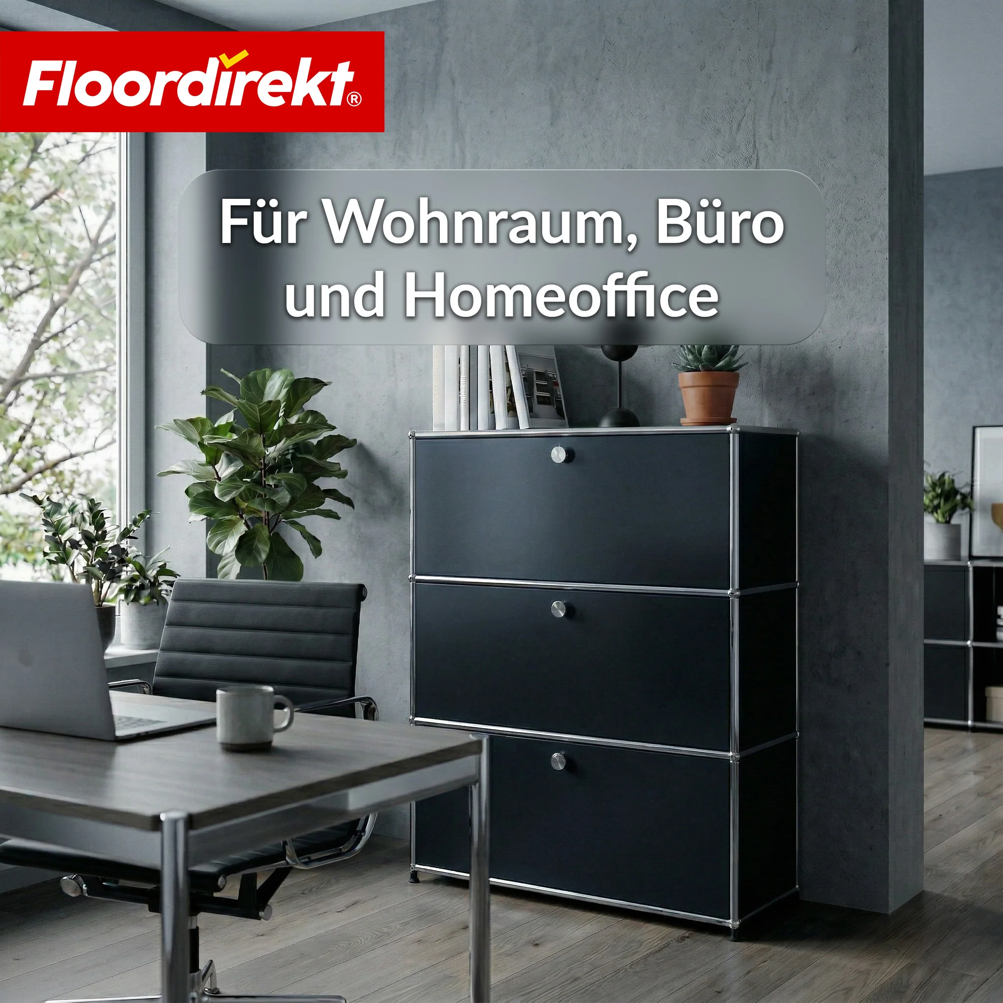 Metallschrank | Concept Epure MK-129 | Sideboard mit 3 verschließbaren Fächern | Moderner Aufbewahrungsschrank - Image 14