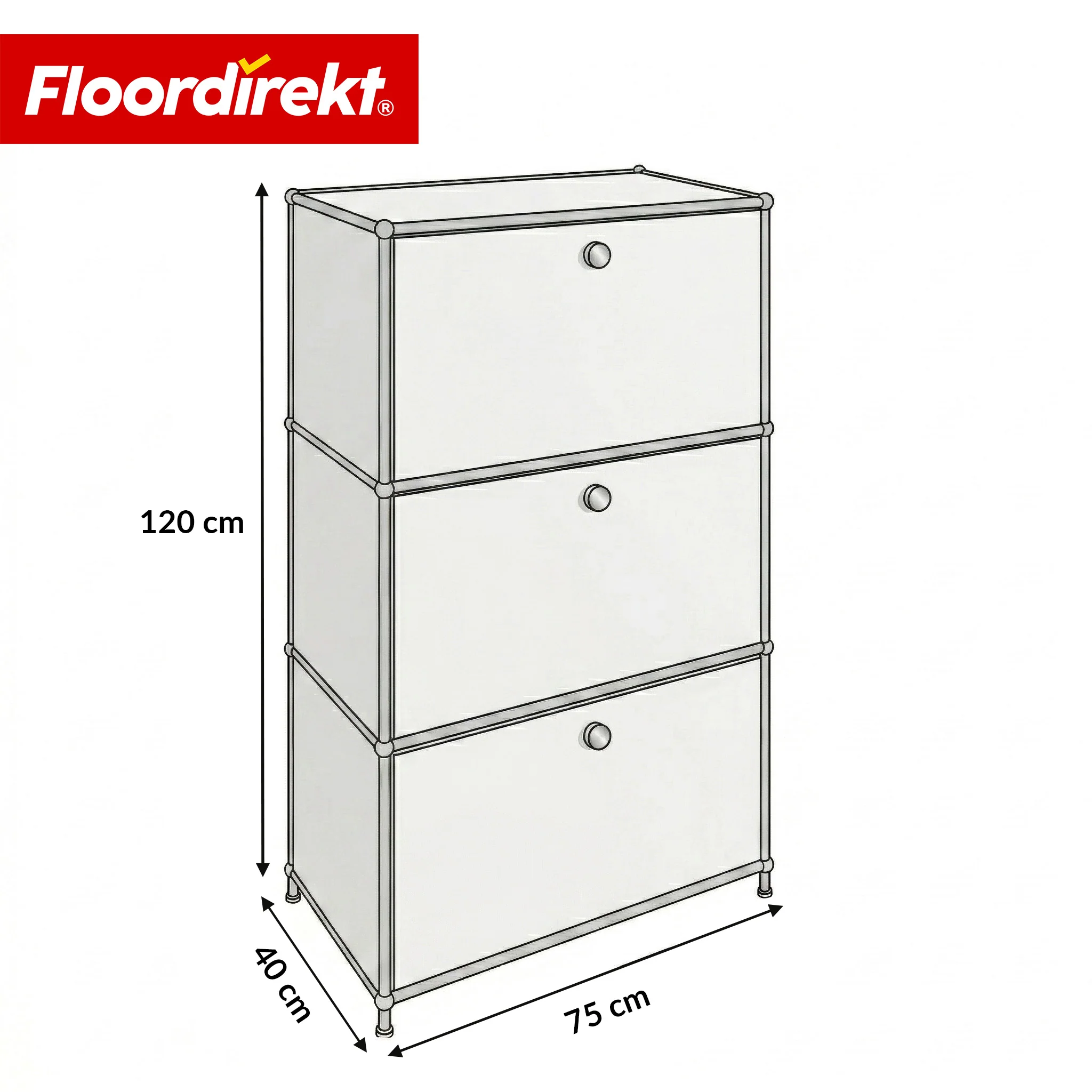 Metallschrank | Concept Epure MK-129 | Sideboard mit 3 verschließbaren Fächern | Moderner Aufbewahrungsschrank - Image 18