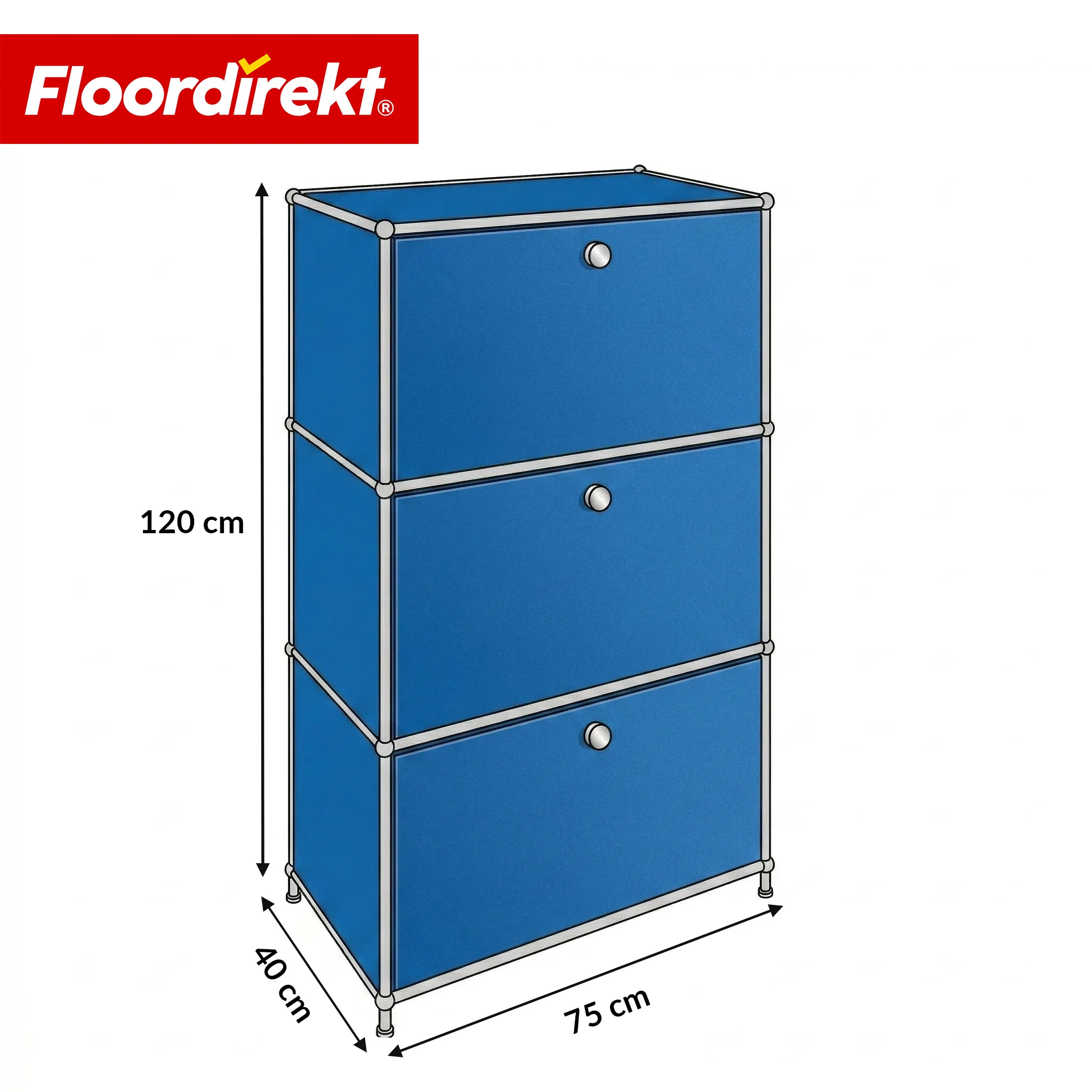 Metallschrank | Concept Epure MK-129 | Sideboard mit 3 verschließbaren Fächern | Moderner Aufbewahrungsschrank - Image 2