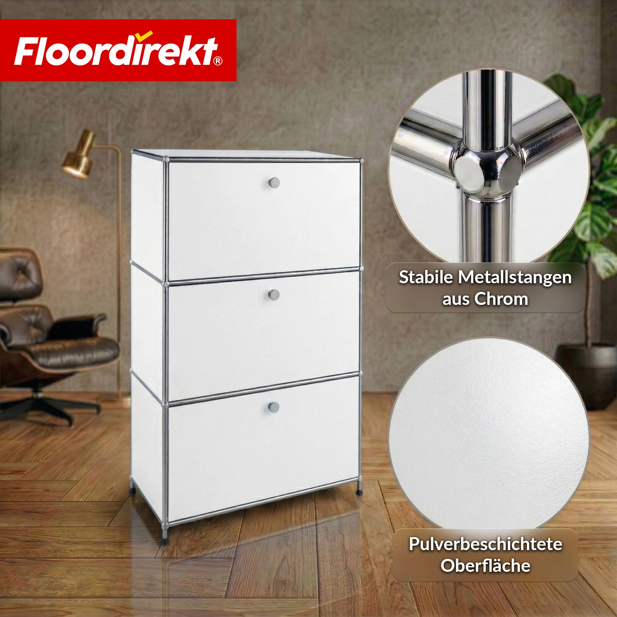 Metallschrank | Concept Epure MK-129 | Sideboard mit 3 verschließbaren Fächern | Moderner Aufbewahrungsschrank - Image 20