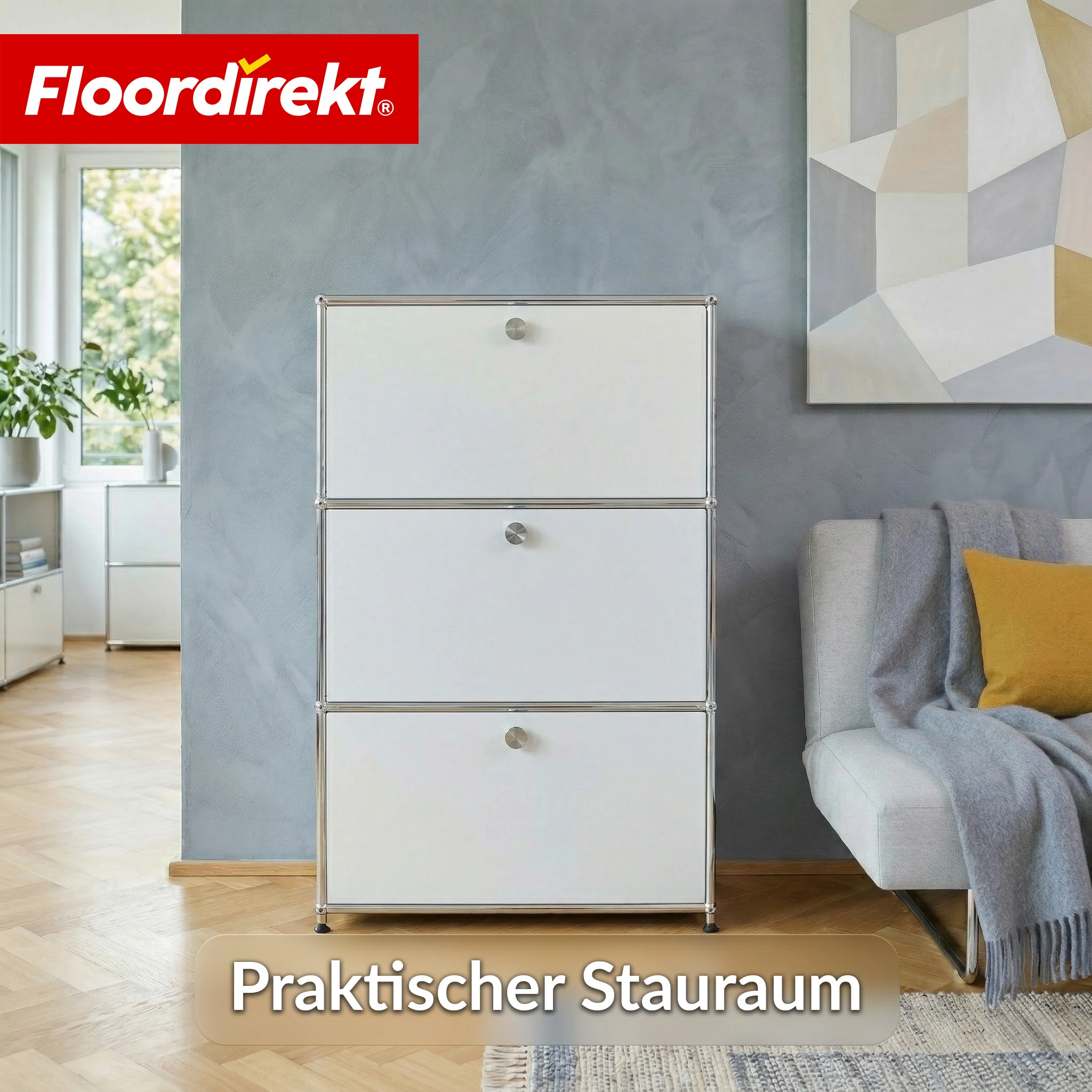 Metallschrank | Concept Epure MK-129 | Sideboard mit 3 verschließbaren Fächern | Moderner Aufbewahrungsschrank - Image 21