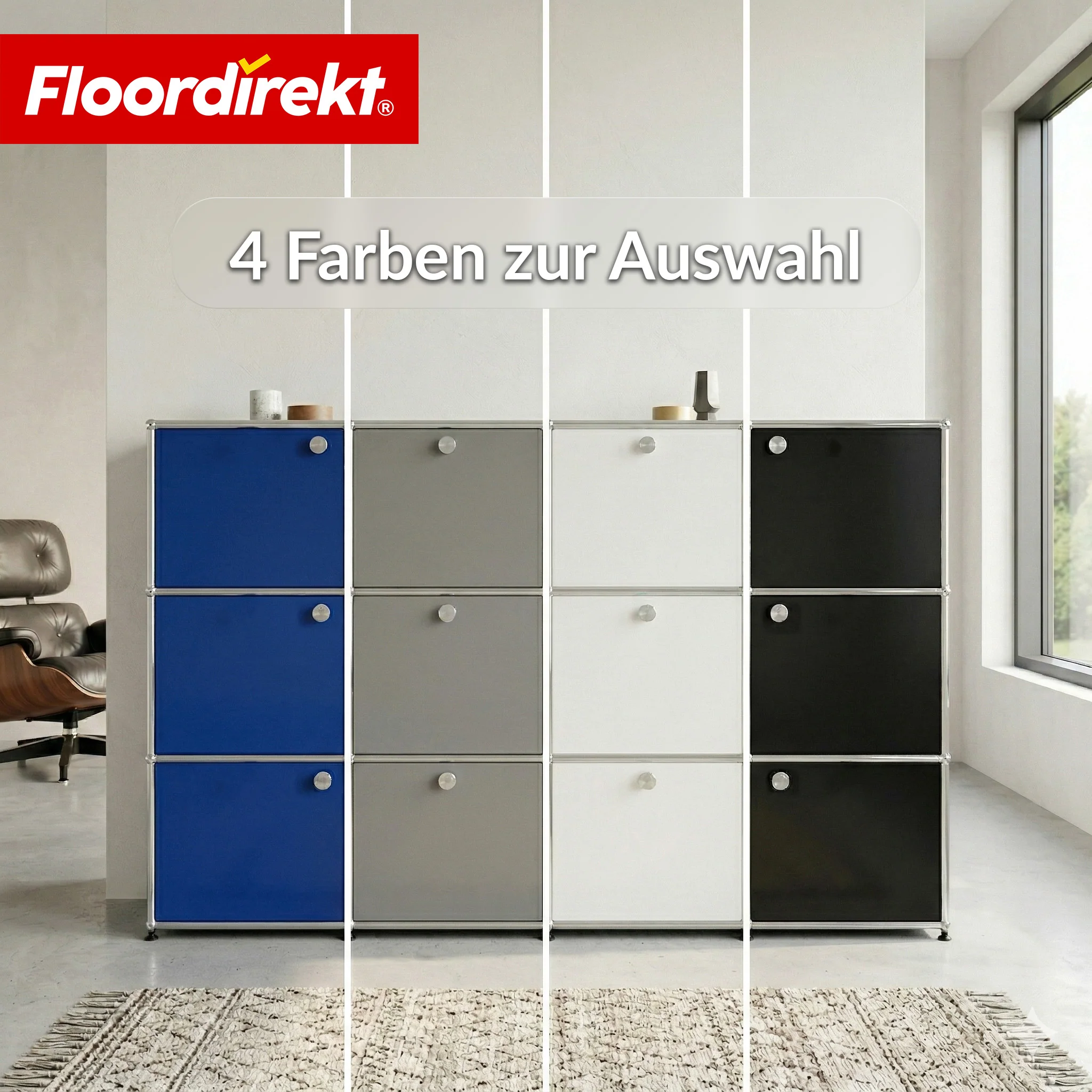 Metallschrank | Concept Epure MK-129 | Sideboard mit 3 verschließbaren Fächern | Moderner Aufbewahrungsschrank - Image 23