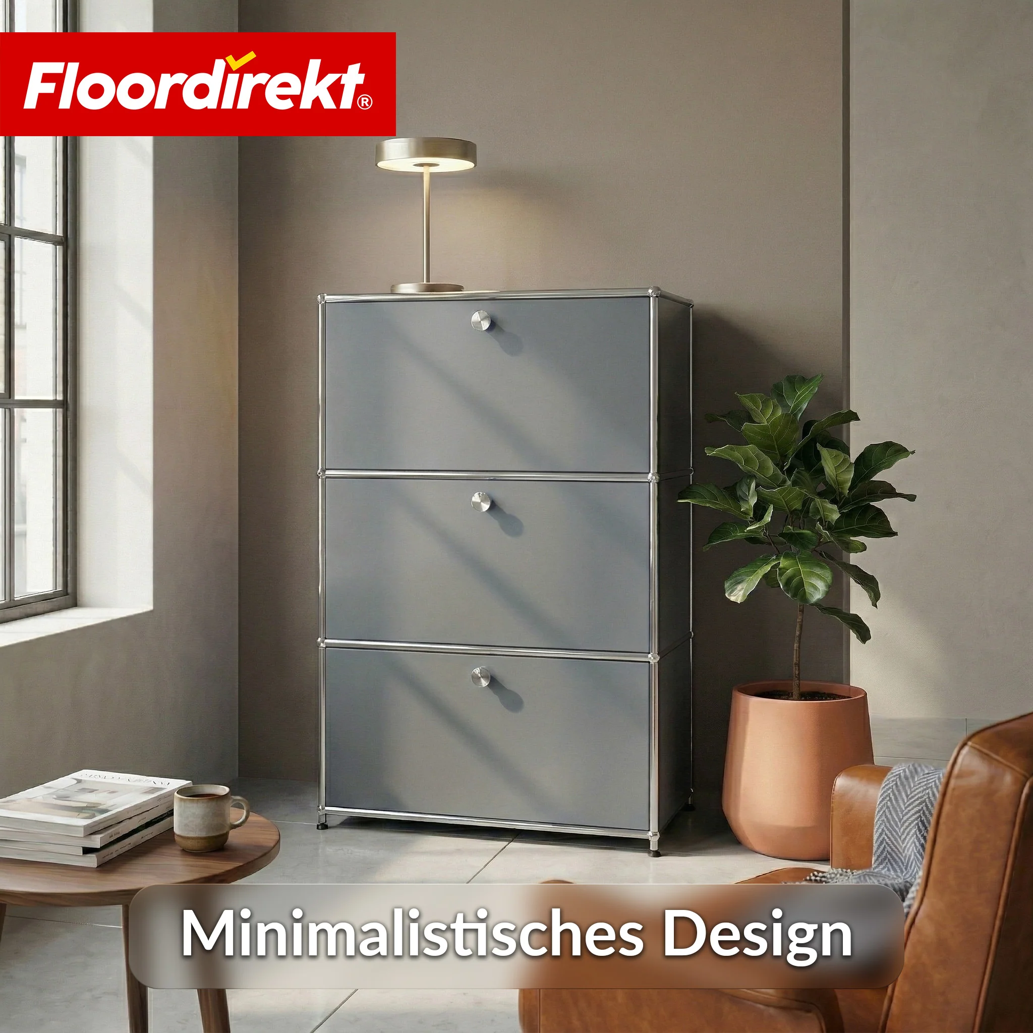 Metallschrank | Concept Epure MK-129 | Sideboard mit 3 verschließbaren Fächern | Moderner Aufbewahrungsschrank - Image 27