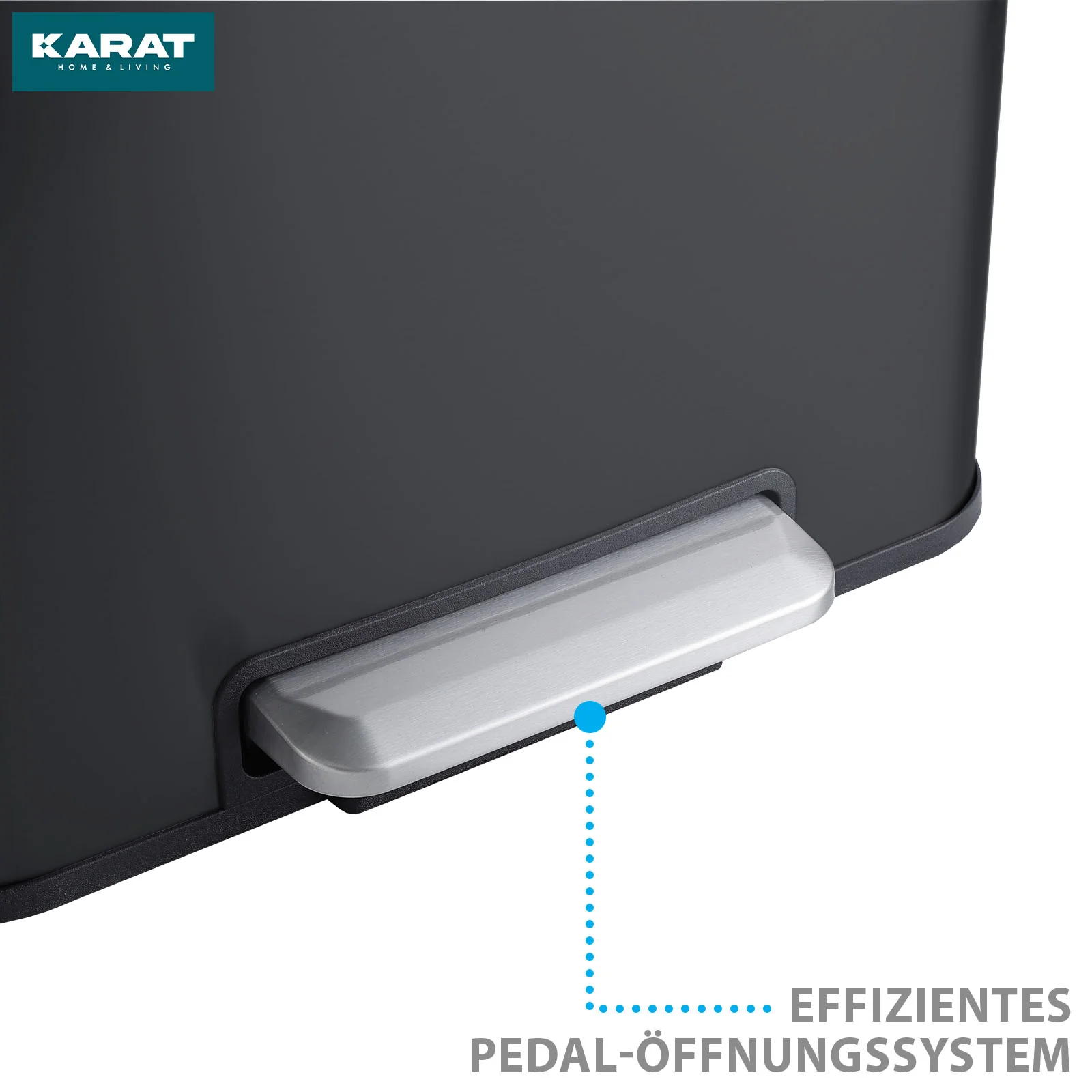 Mülleimer | Jack | 30 L Fassungsvermögen | 2-fach Mülltrennung | Soft-Close & Pedal | Edelstahl oder Schwarz - Image 16