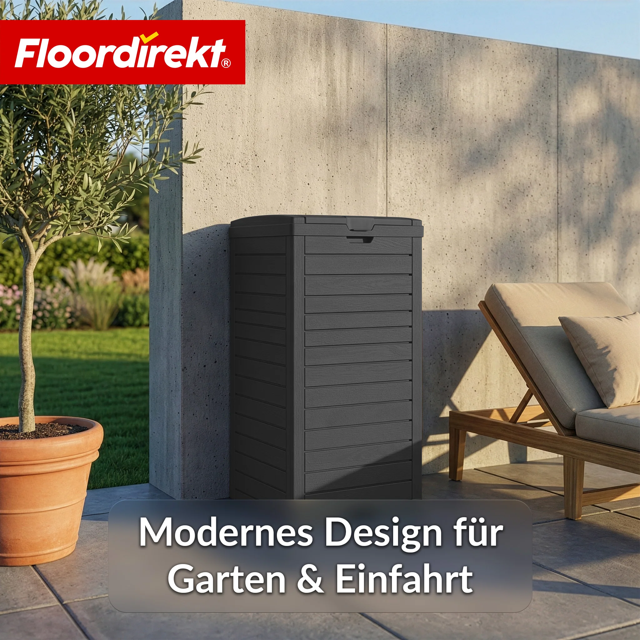 Outdoor Mülleimer in Holz-Optik | Wetterfester Müllbehälter für Garten & Terrasse | 118L / 230L - Image 10