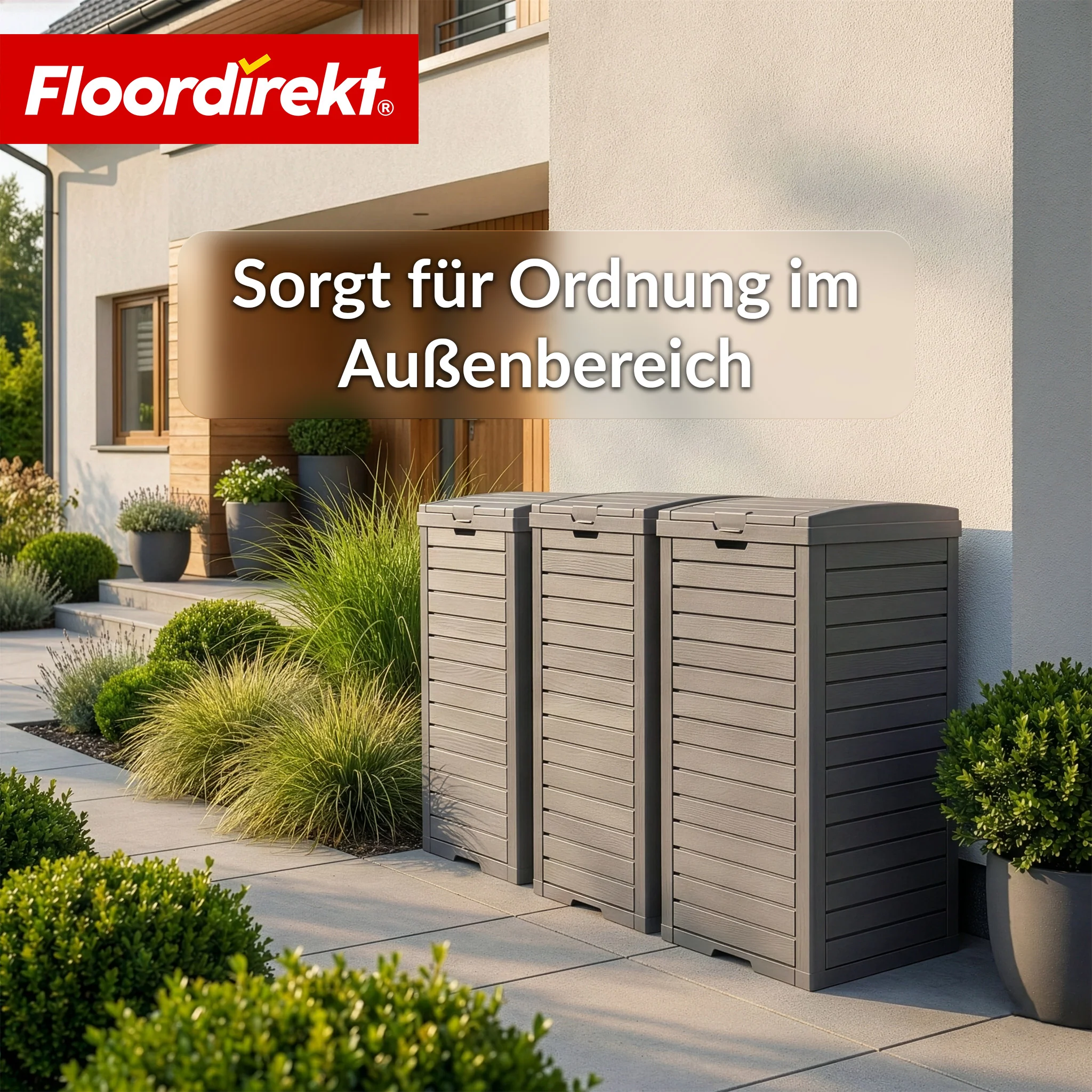 Outdoor Mülleimer in Holz-Optik | Wetterfester Müllbehälter für Garten & Terrasse | 118L / 230L - Image 13