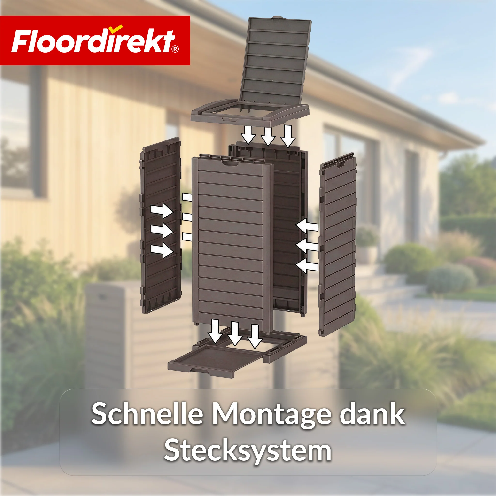 Outdoor Mülleimer in Holz-Optik | Wetterfester Müllbehälter für Garten & Terrasse | 118L / 230L - Image 14