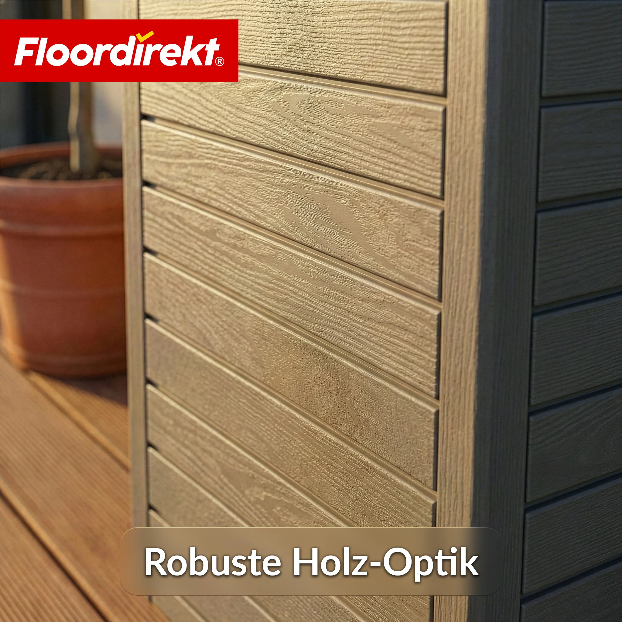 Outdoor Mülleimer in Holz-Optik | Wetterfester Müllbehälter für Garten & Terrasse | 118L / 230L - Image 19