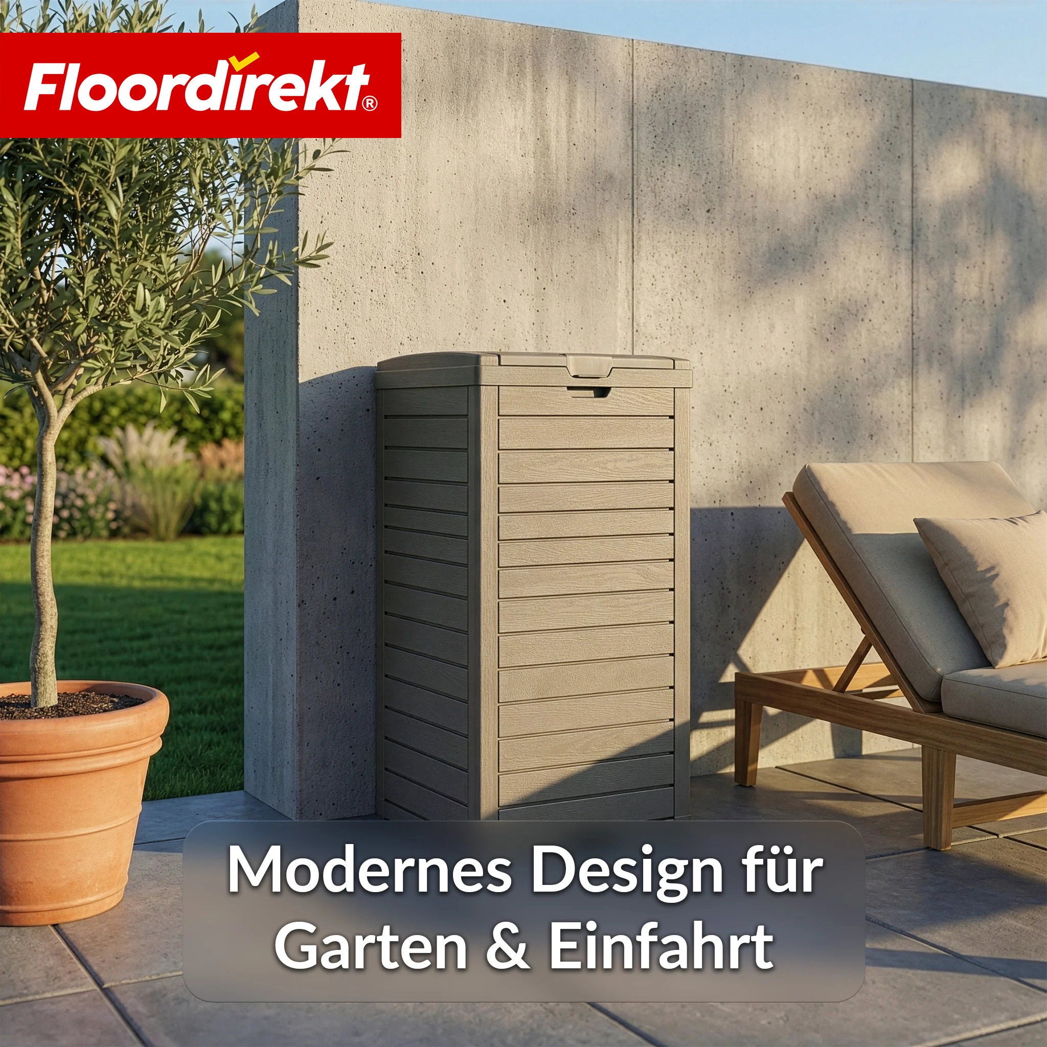 Outdoor Mülleimer in Holz-Optik | Wetterfester Müllbehälter für Garten & Terrasse | 118L / 230L - Image 20
