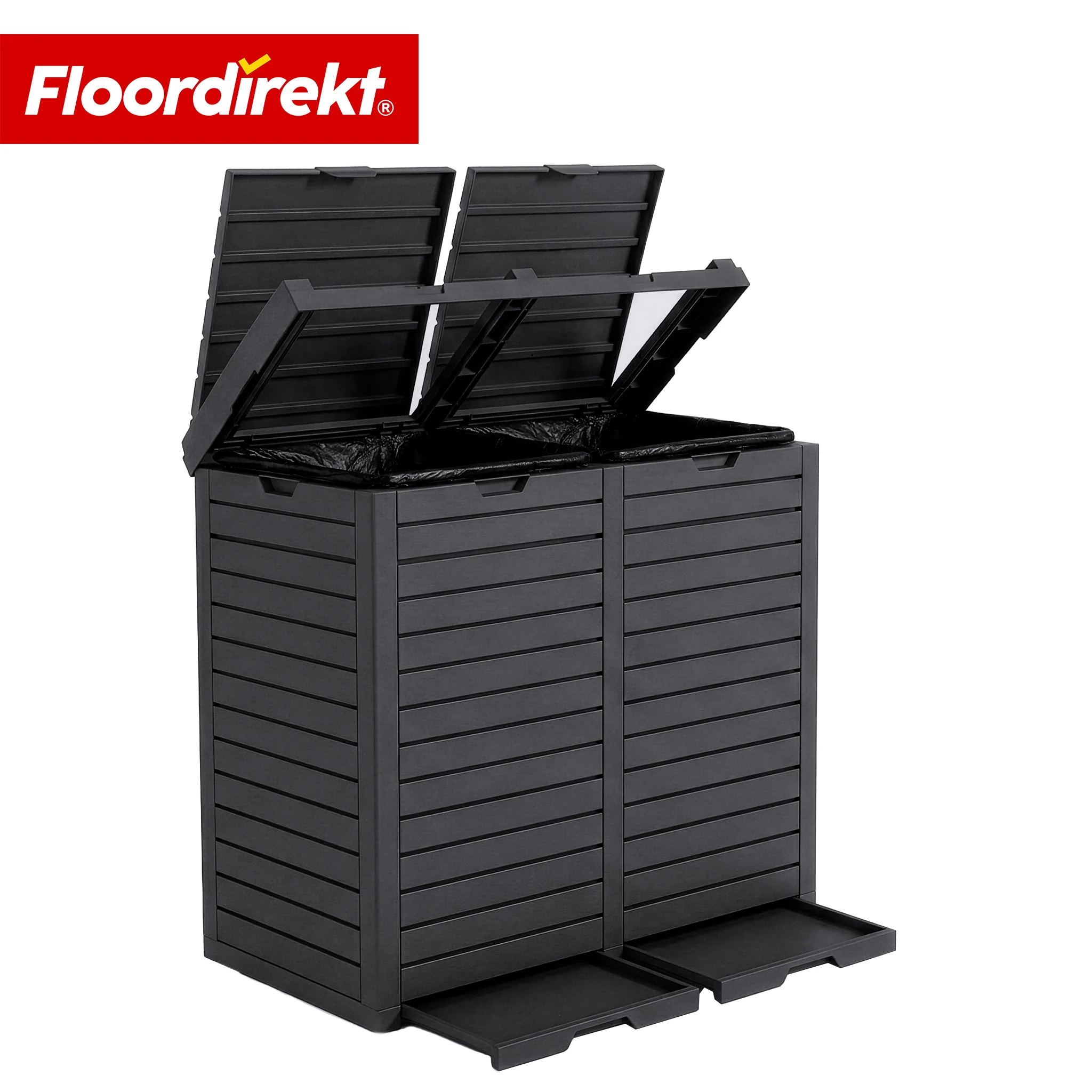 Outdoor Mülleimer in Holz-Optik | Wetterfester Müllbehälter für Garten & Terrasse | 118L / 230L - Image 21