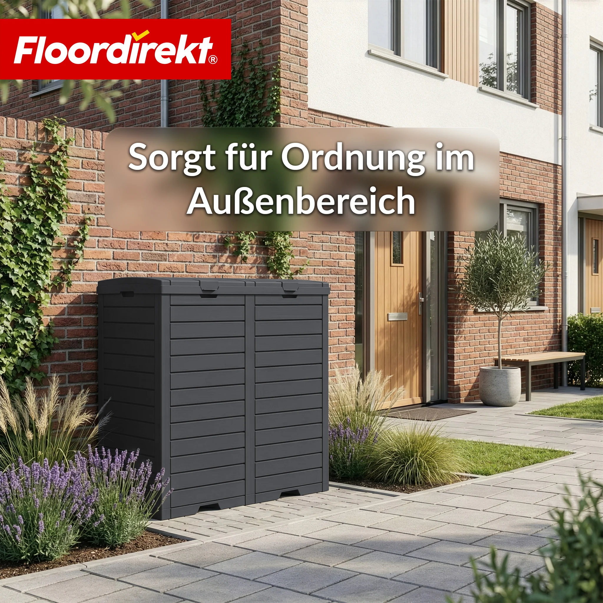Outdoor Mülleimer in Holz-Optik | Wetterfester Müllbehälter für Garten & Terrasse | 118L / 230L - Image 23
