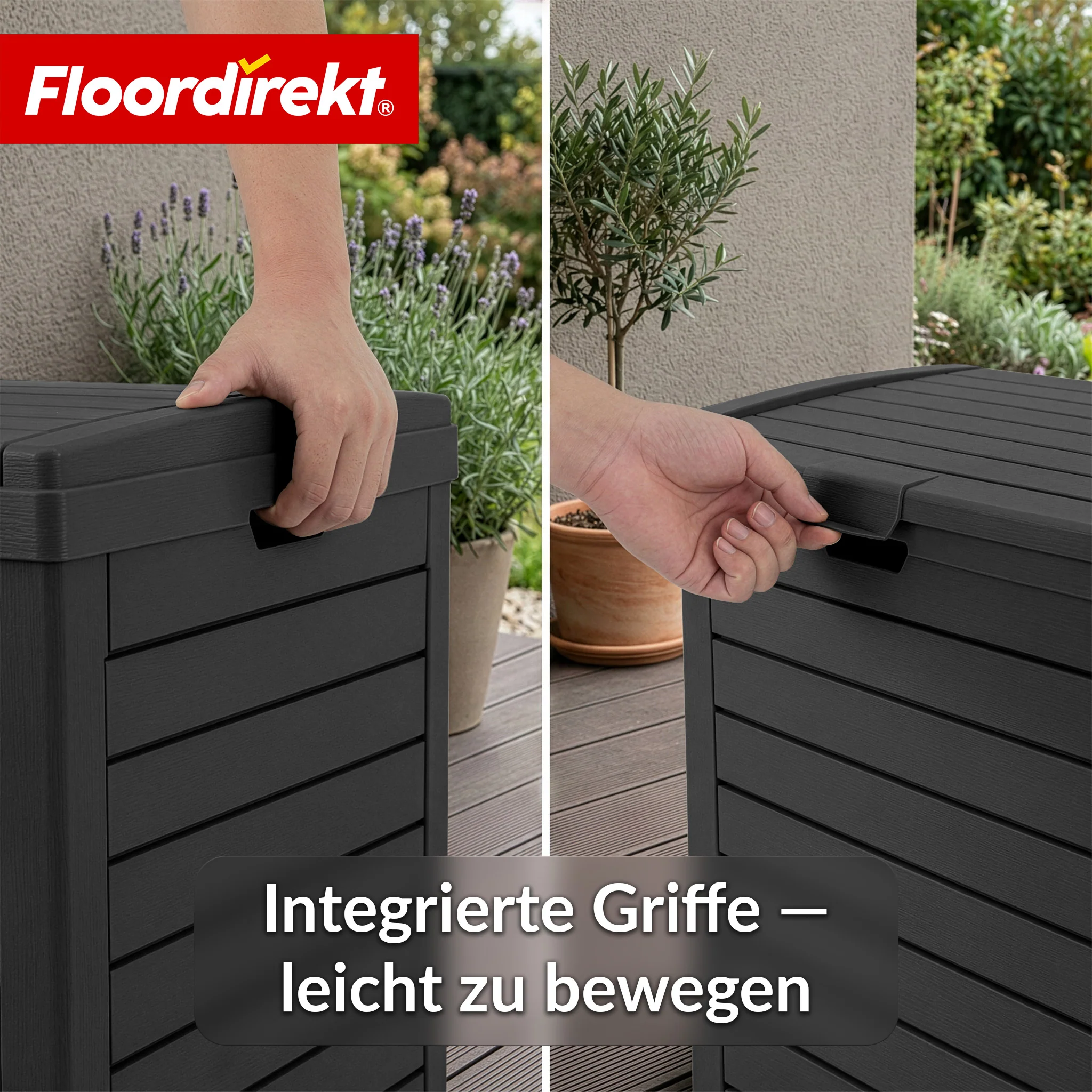 Outdoor Mülleimer in Holz-Optik | Wetterfester Müllbehälter für Garten & Terrasse | 118L / 230L - Image 27