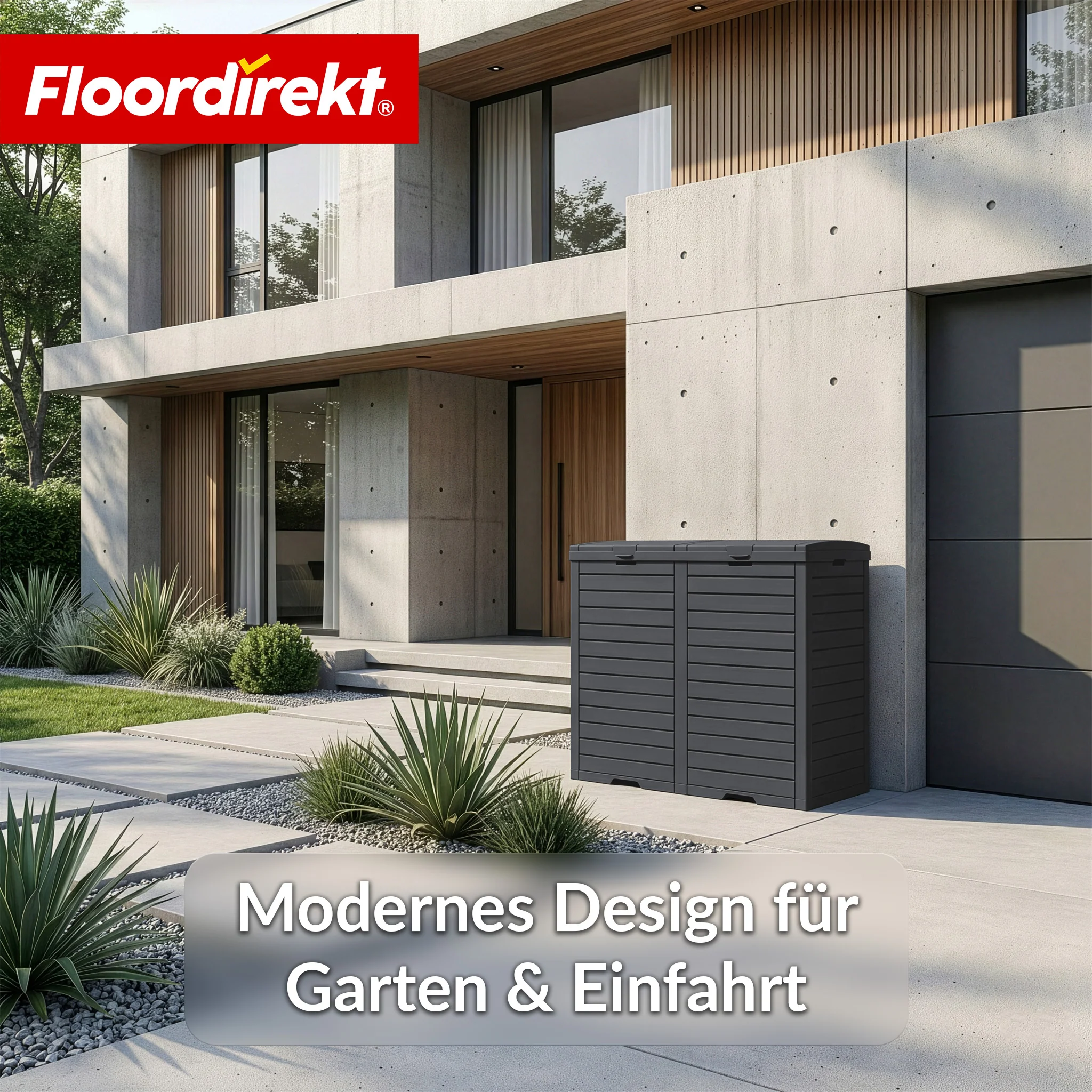 Outdoor Mülleimer in Holz-Optik | Wetterfester Müllbehälter für Garten & Terrasse | 118L / 230L - Image 29