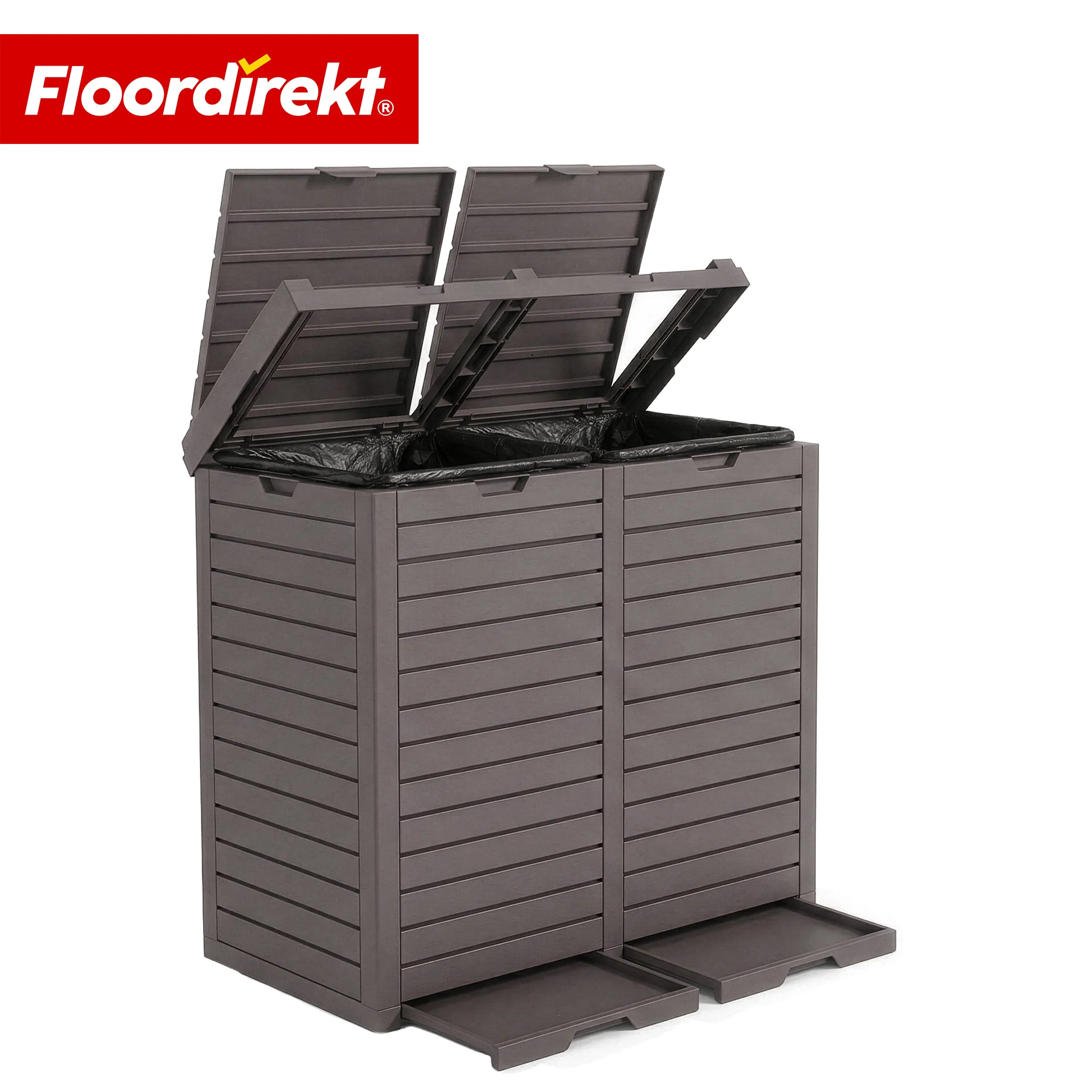 Outdoor Mülleimer in Holz-Optik | Wetterfester Müllbehälter für Garten & Terrasse | 118L / 230L - Image 30