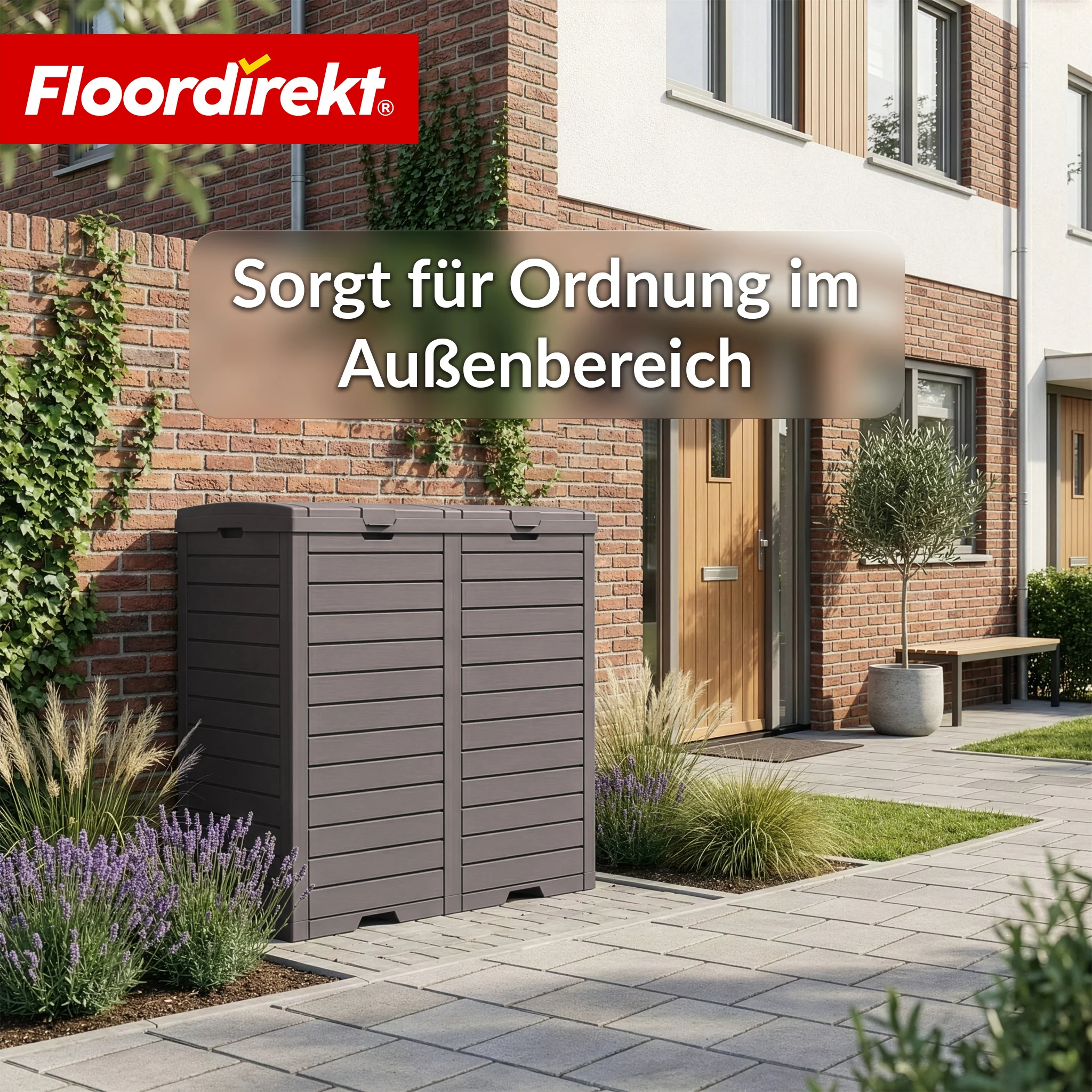 Outdoor Mülleimer in Holz-Optik | Wetterfester Müllbehälter für Garten & Terrasse | 118L / 230L - Image 32