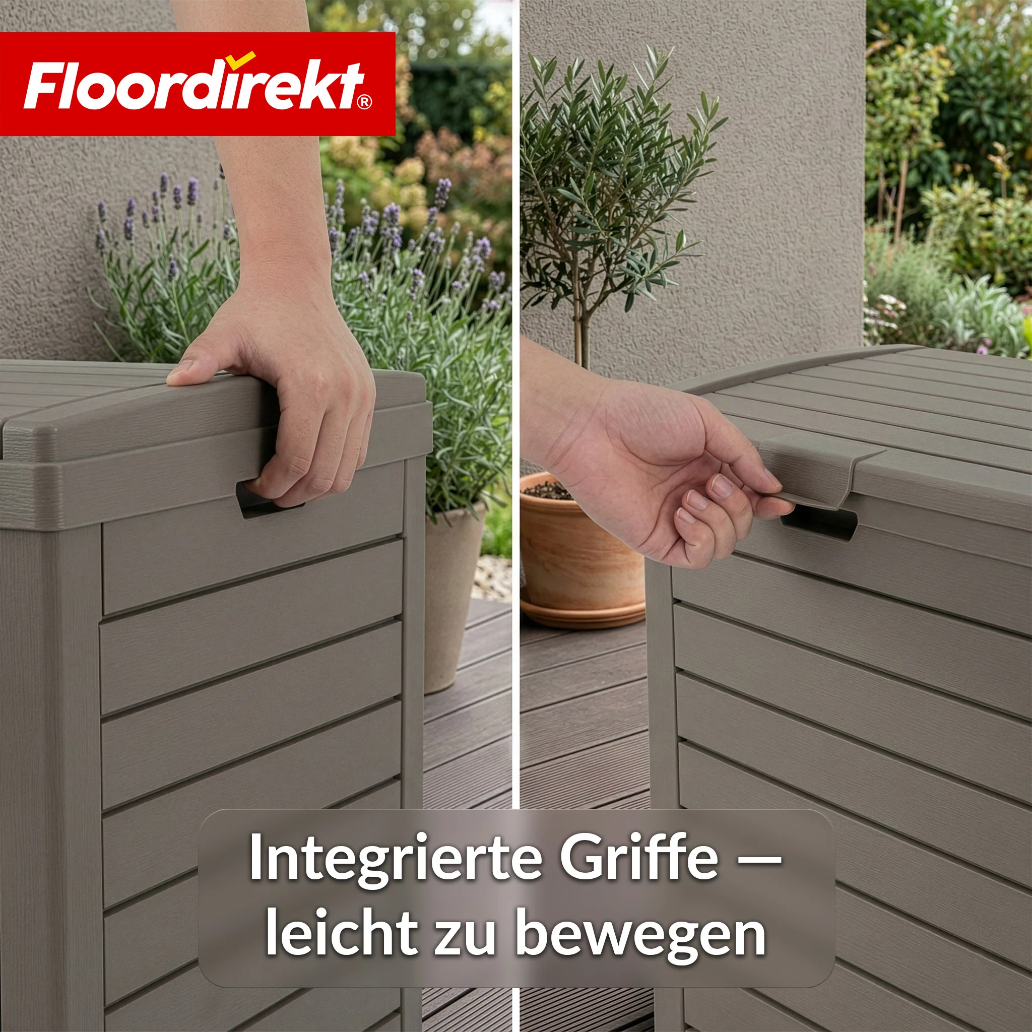 Outdoor Mülleimer in Holz-Optik | Wetterfester Müllbehälter für Garten & Terrasse | 118L / 230L - Image 36