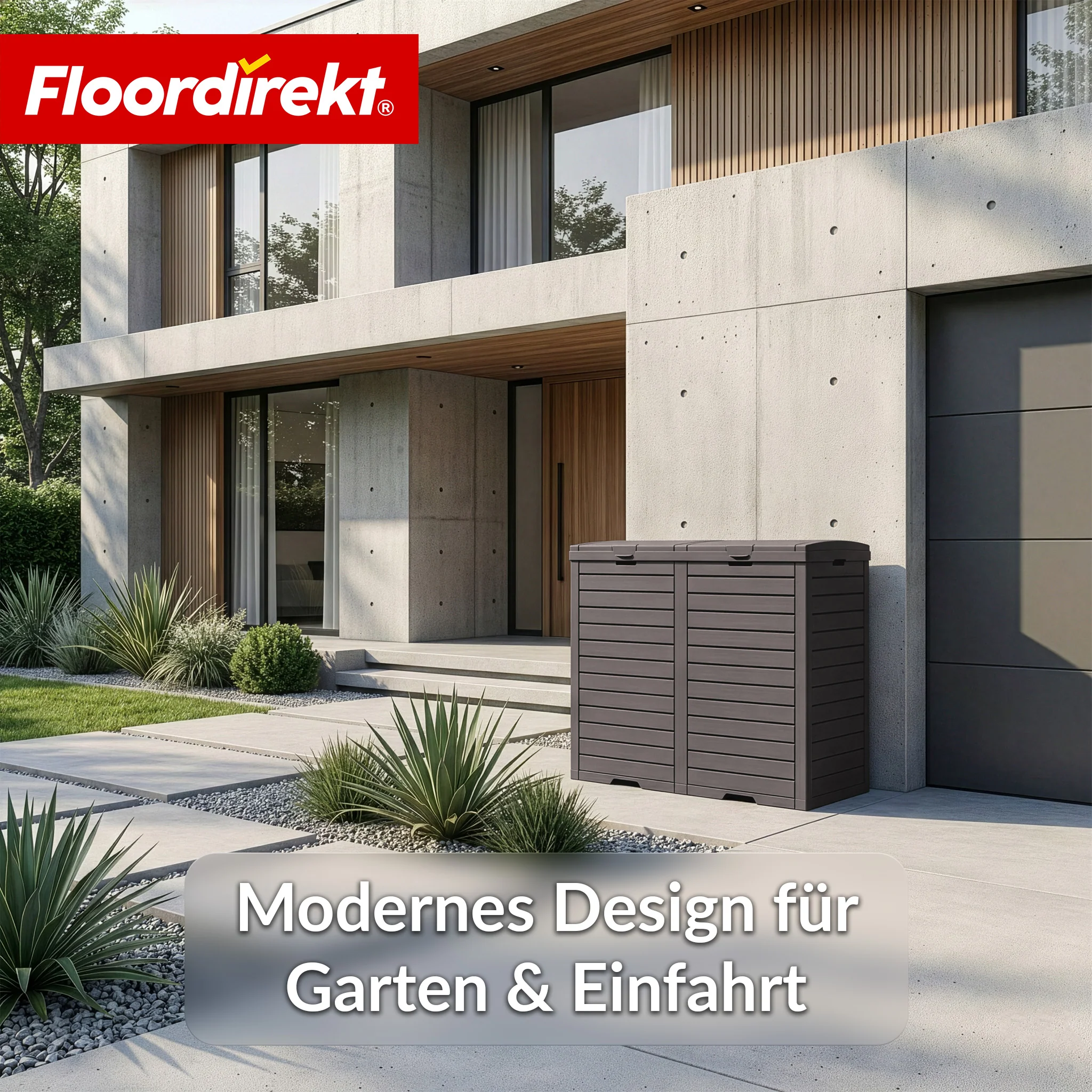 Outdoor Mülleimer in Holz-Optik | Wetterfester Müllbehälter für Garten & Terrasse | 118L / 230L - Image 38