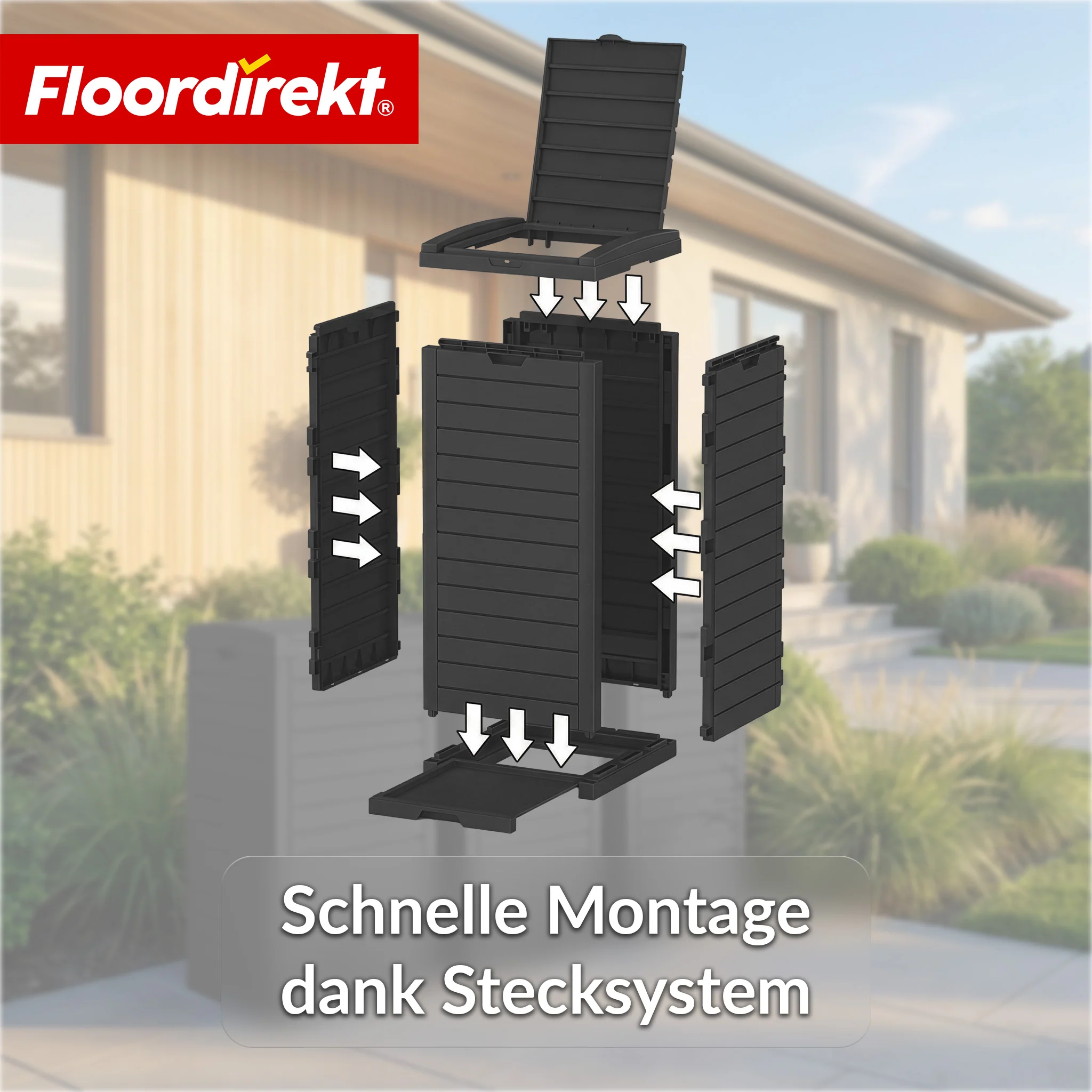 Outdoor Mülleimer in Holz-Optik | Wetterfester Müllbehälter für Garten & Terrasse | 118L / 230L - Image 4