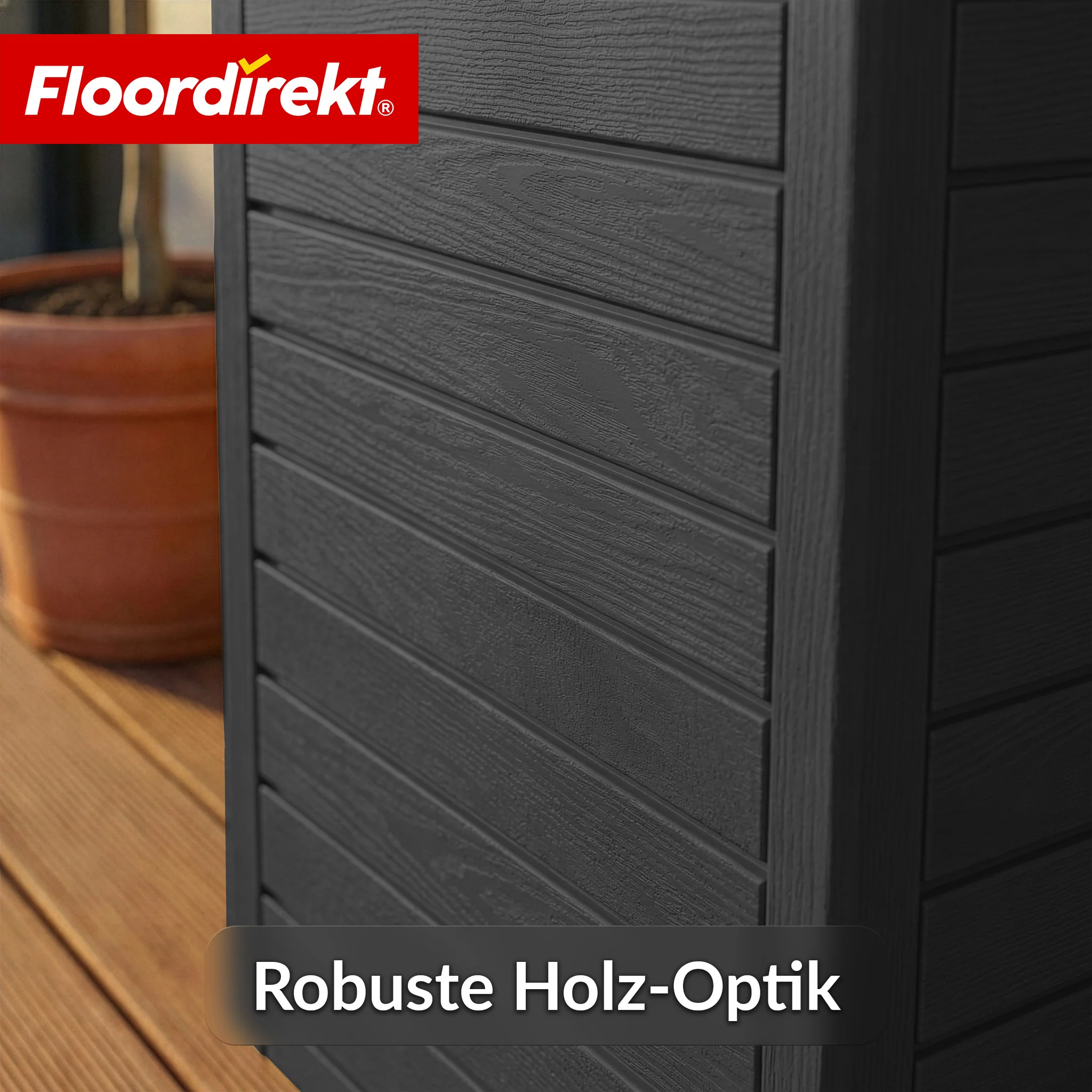 Outdoor Mülleimer in Holz-Optik | Wetterfester Müllbehälter für Garten & Terrasse | 118L / 230L - Image 9