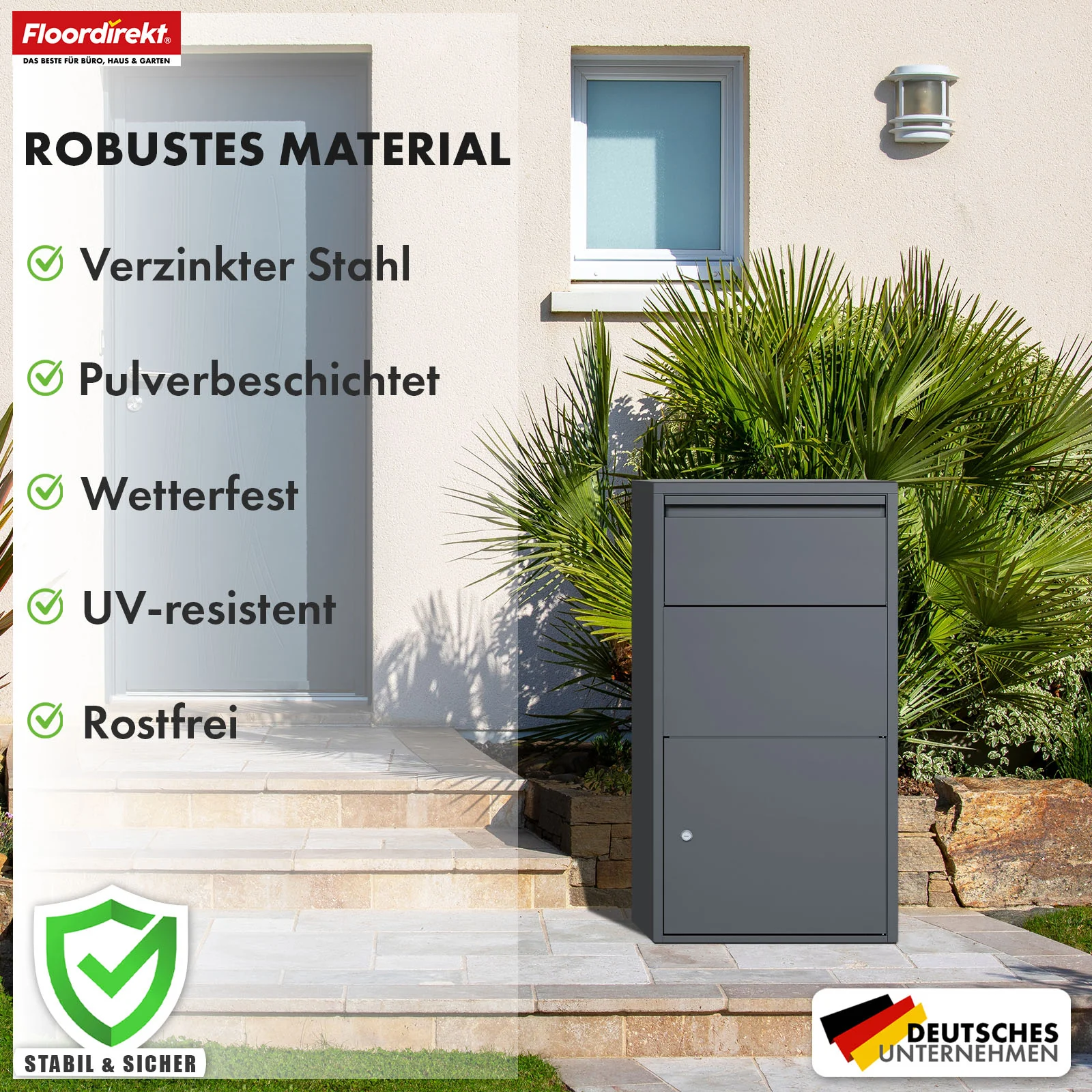 Paketbox | Clement | Praktische Paketkasten mit Klappensystem & Schloss | Wetterfest & einfach zu montieren - Image 5