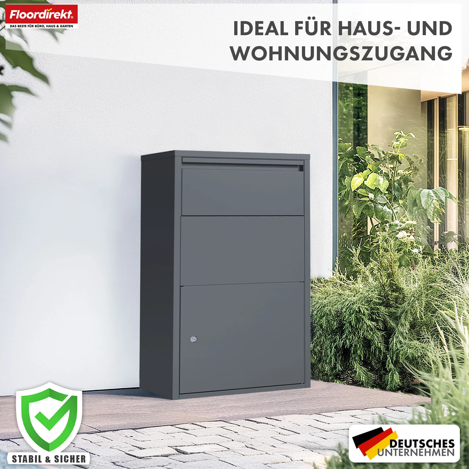 Paketbox | Clement | Praktische Paketkasten mit Klappensystem & Schloss | Wetterfest & einfach zu montieren - Image 7