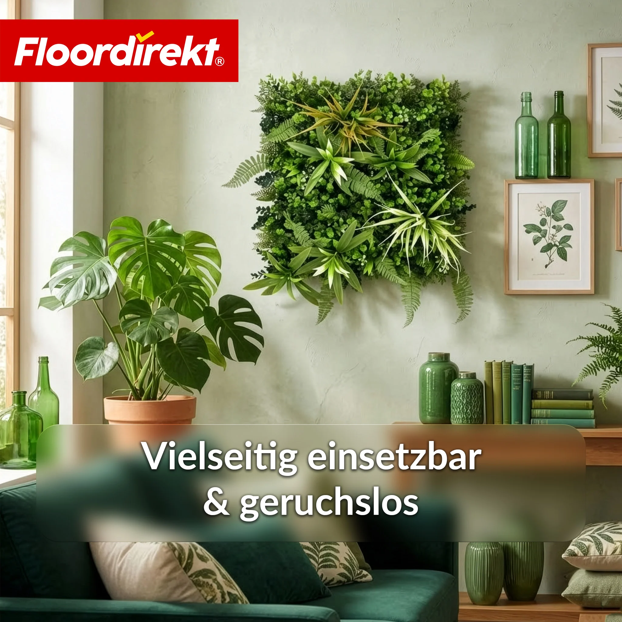 Pflanzenwand | Fire Sky | Natürliches, pflegefreies Kunstpflanzen-Panel | Sonnenbeständig & erweiterbar mit Klick-System | 50 × 50 cm - Image 5