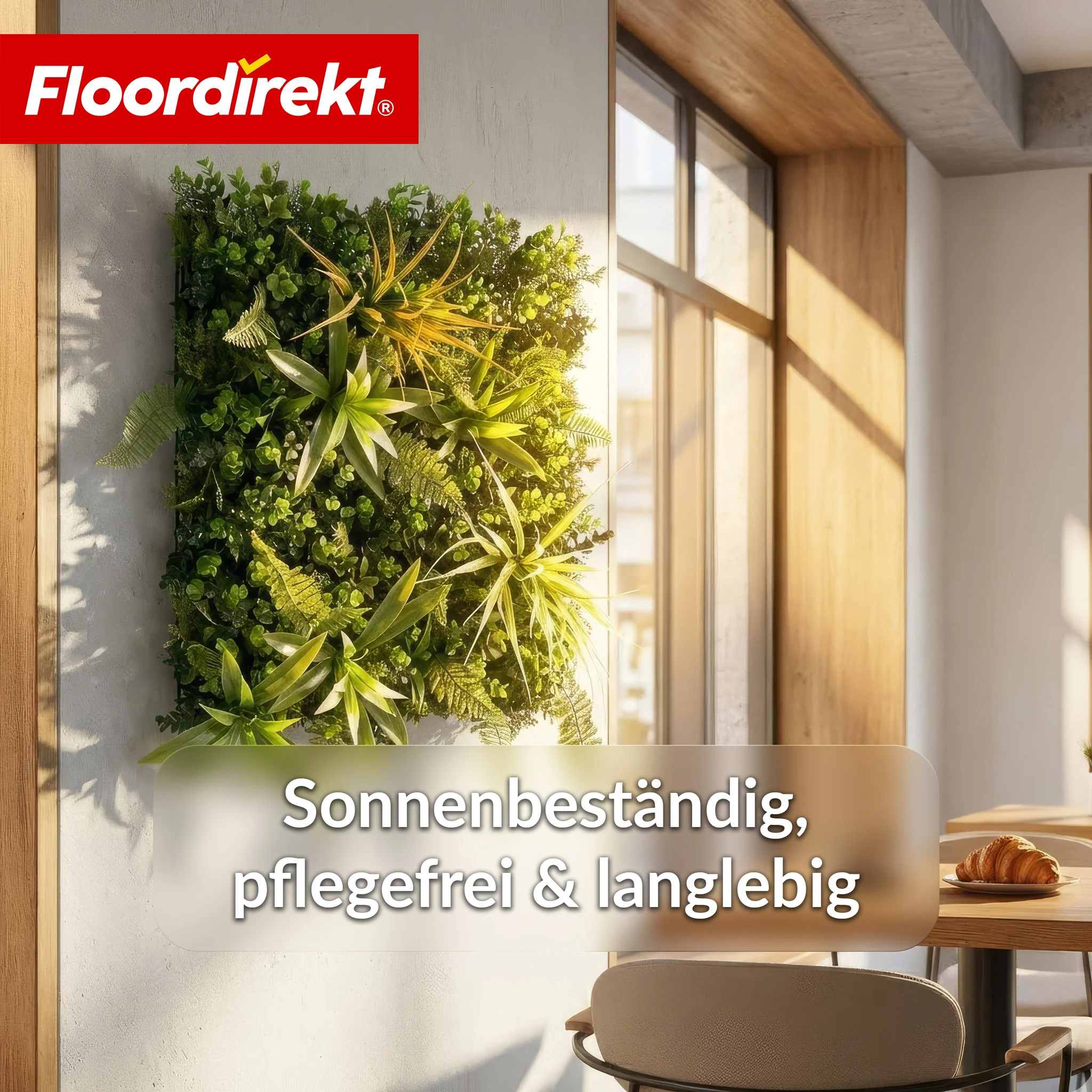 Pflanzenwand | Fire Sky | Natürliches, pflegefreies Kunstpflanzen-Panel | Sonnenbeständig & erweiterbar mit Klick-System | 50 × 50 cm - Image 6