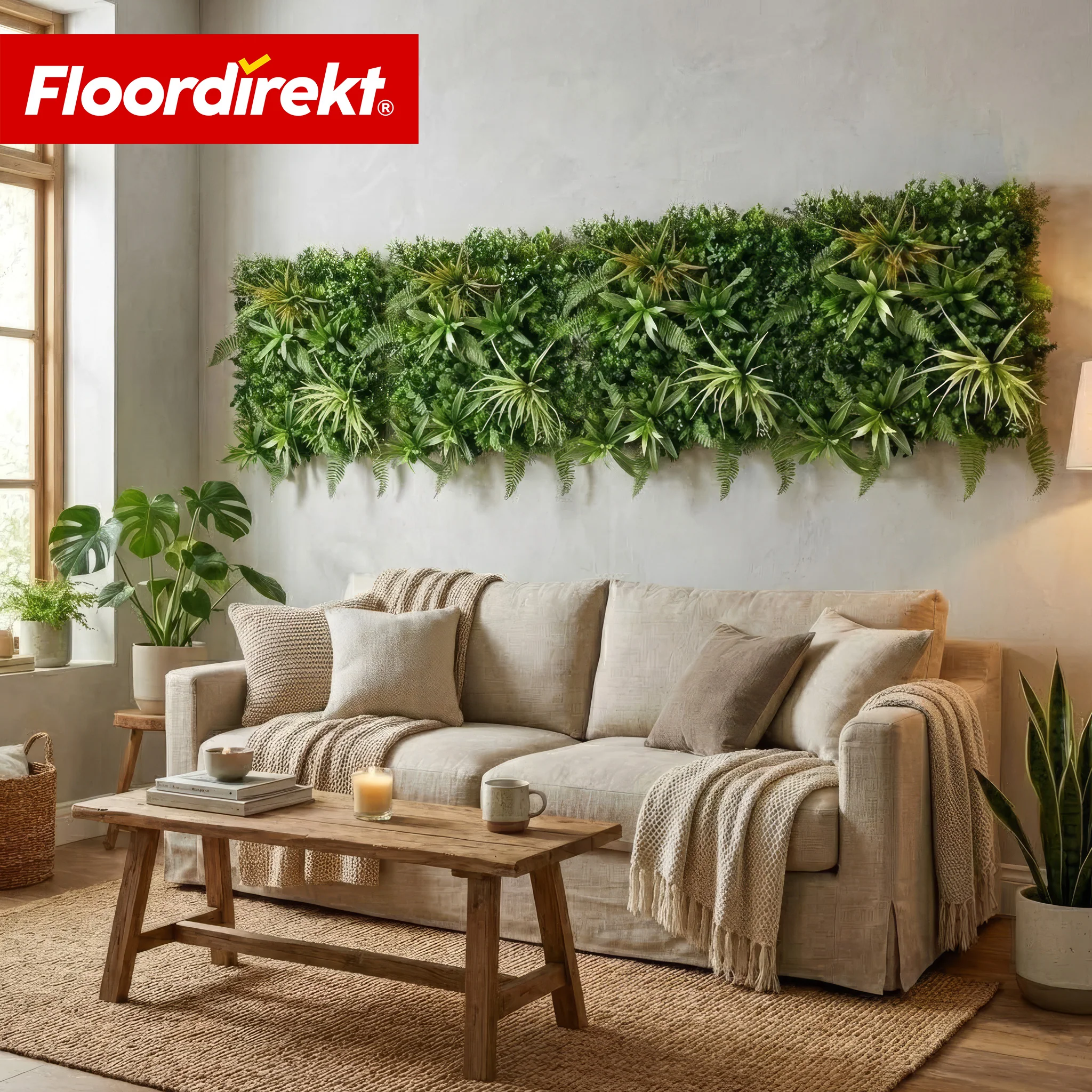 Pflanzenwand | Fire Sky | Natürliches, pflegefreies Kunstpflanzen-Panel | Sonnenbeständig & erweiterbar mit Klick-System | 50 × 50 cm - Image 9