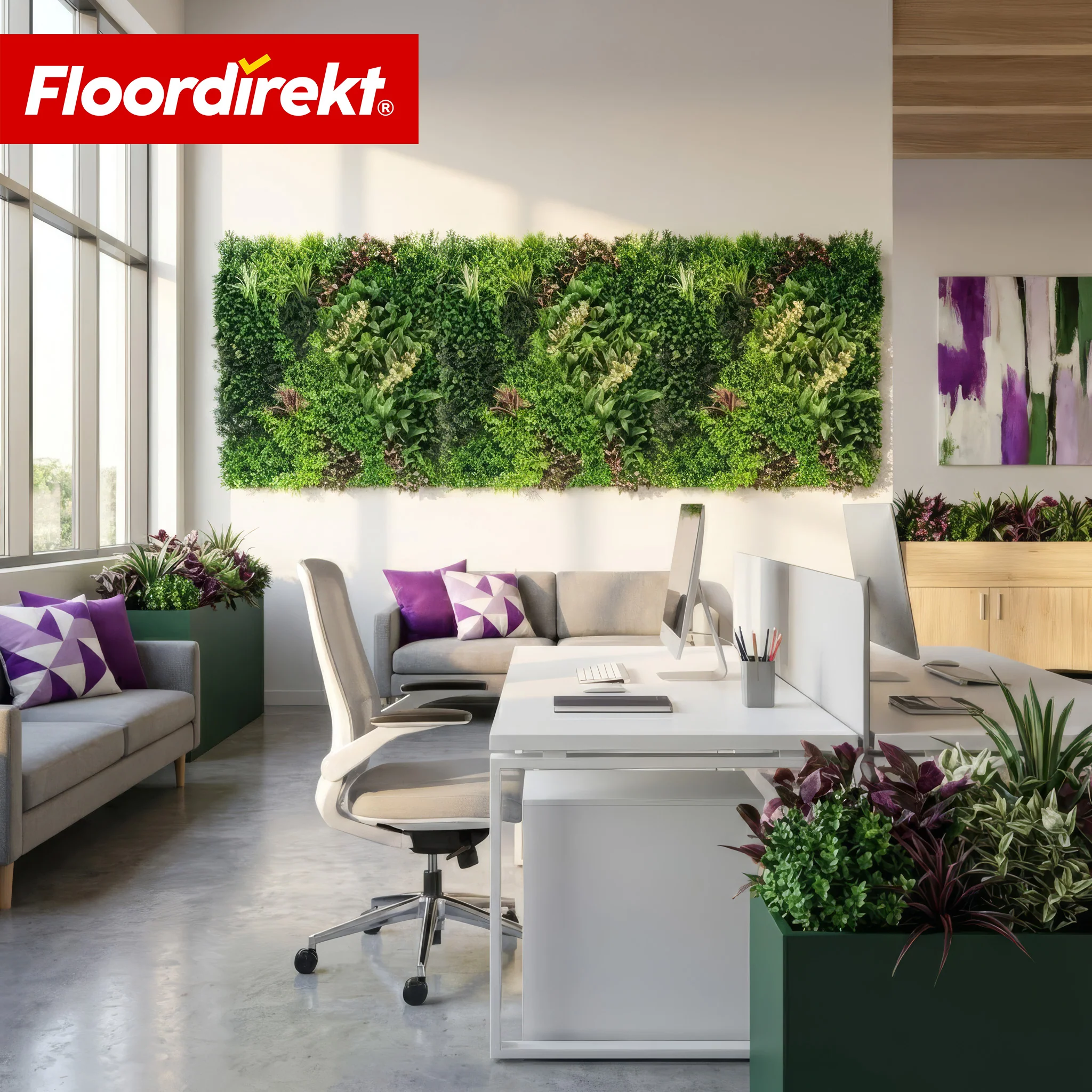 Pflanzenwand | Hera | Natürliches, pflegefreies Kunstpflanzen-Panel | Sonnenbeständig & erweiterbar mit Klick-System | 100 × 100 cm - Image 8