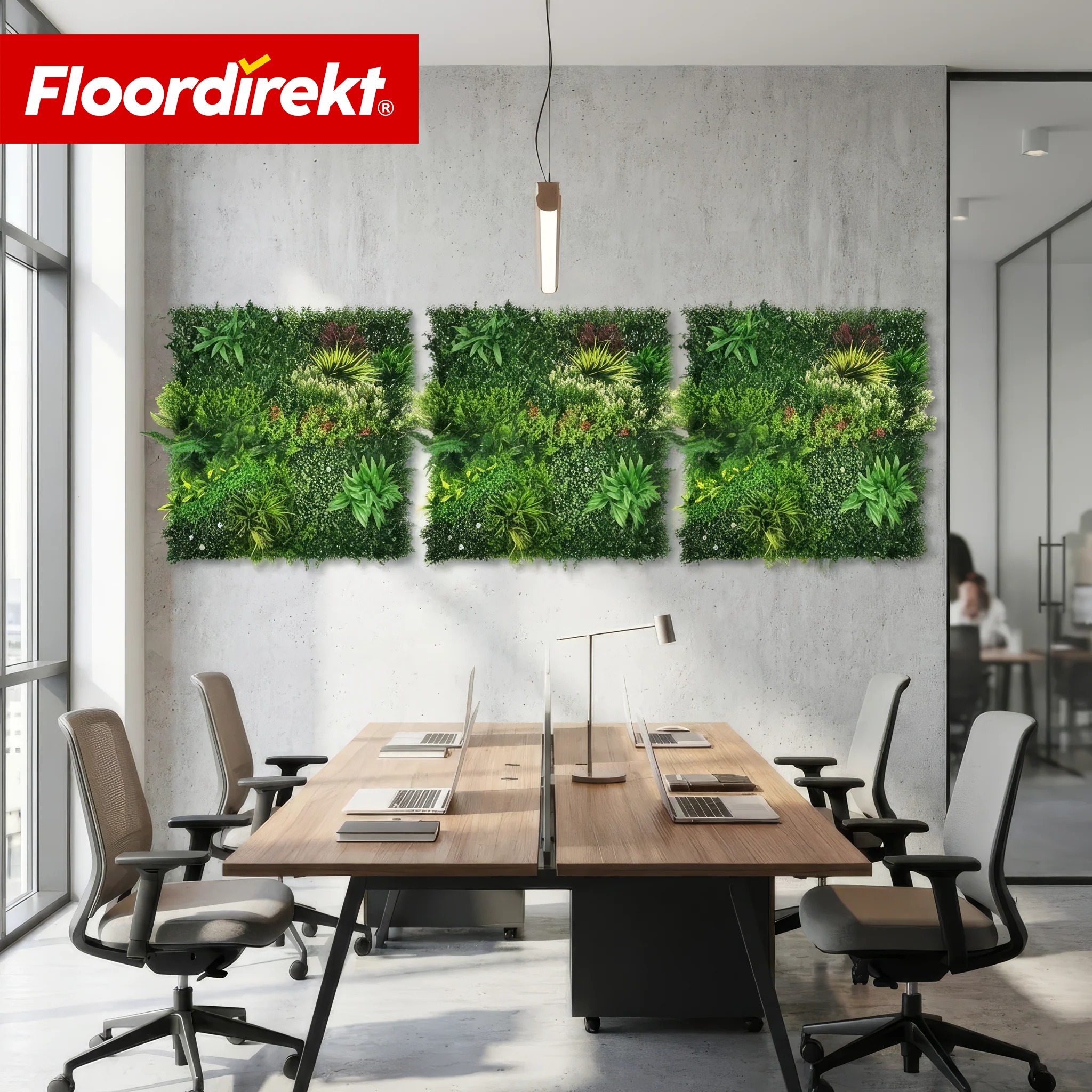 Pflanzenwand | Meadow | Natürliches Kunstpflanzen-Panel, sonnenbeständig & pflegefrei | Erweiterbares Klick-System | 100 × 100 cm - Image 8