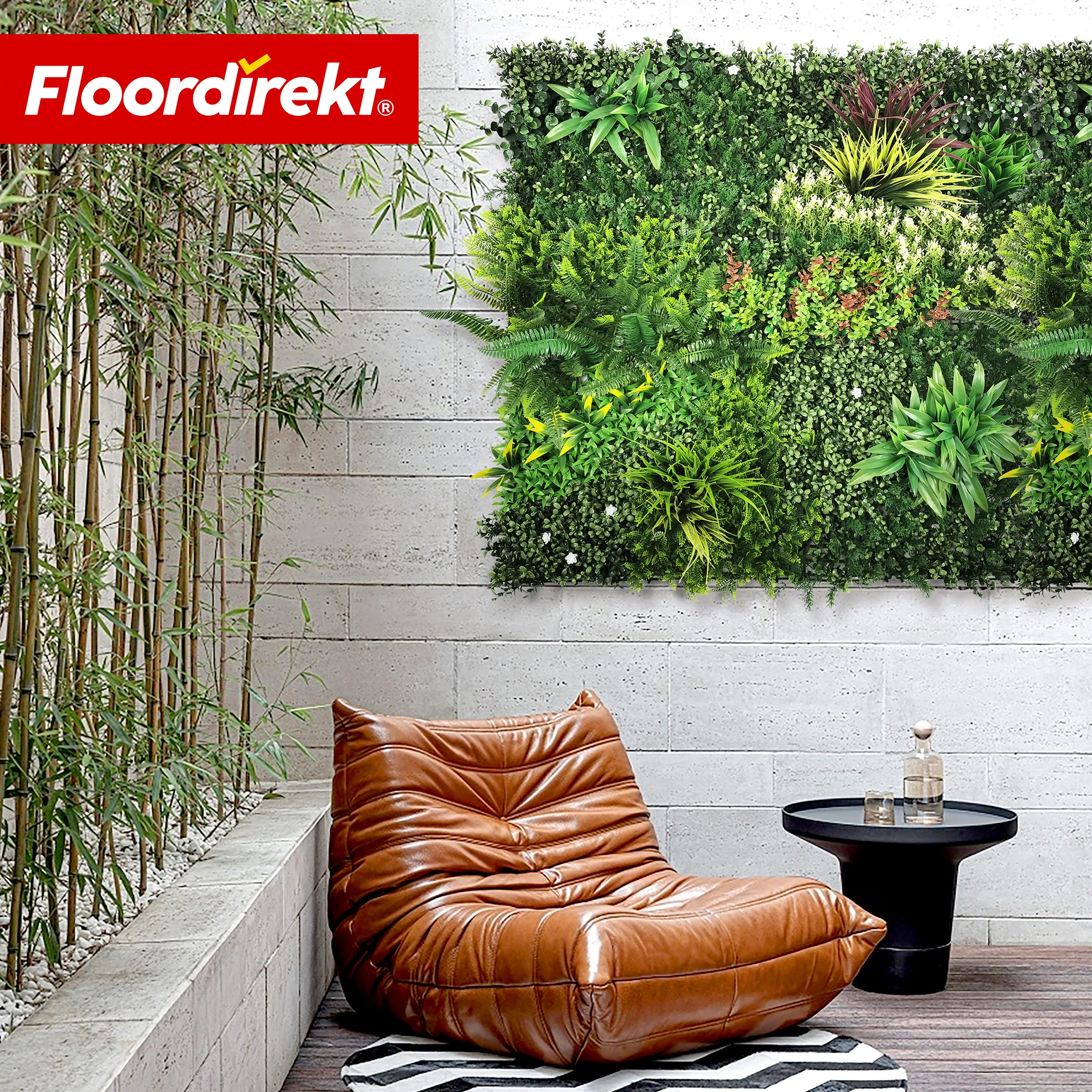 Pflanzenwand | Meadow | Natürliches Kunstpflanzen-Panel, sonnenbeständig & pflegefrei | Erweiterbares Klick-System | 100 × 100 cm - Image 9