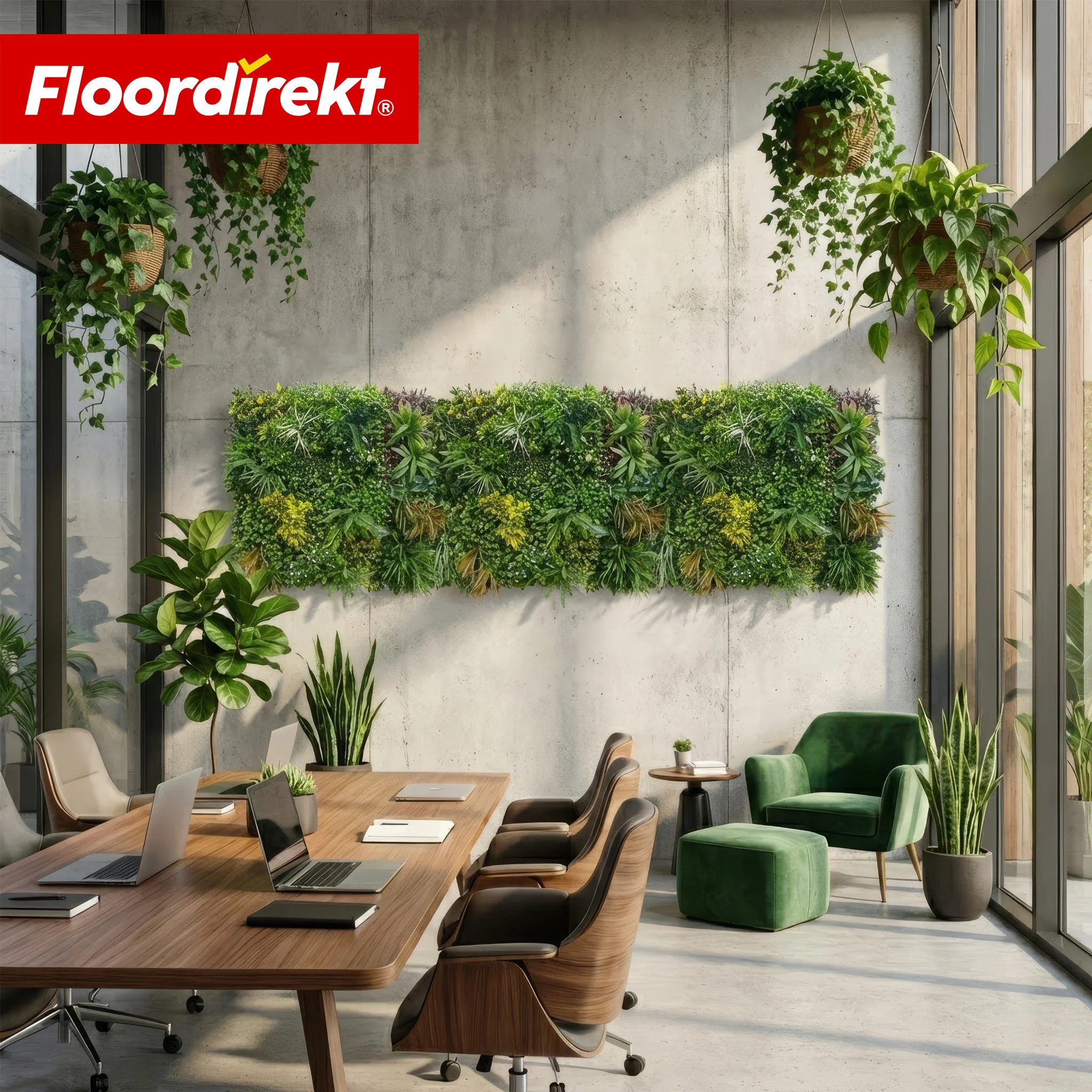 Pflanzenwand | Spring Garden | Natürliches, pflegefreies Grün-Panel | Sonnenbeständig & erweiterbar mit Klick-System | 100 × 100 cm - Image 7