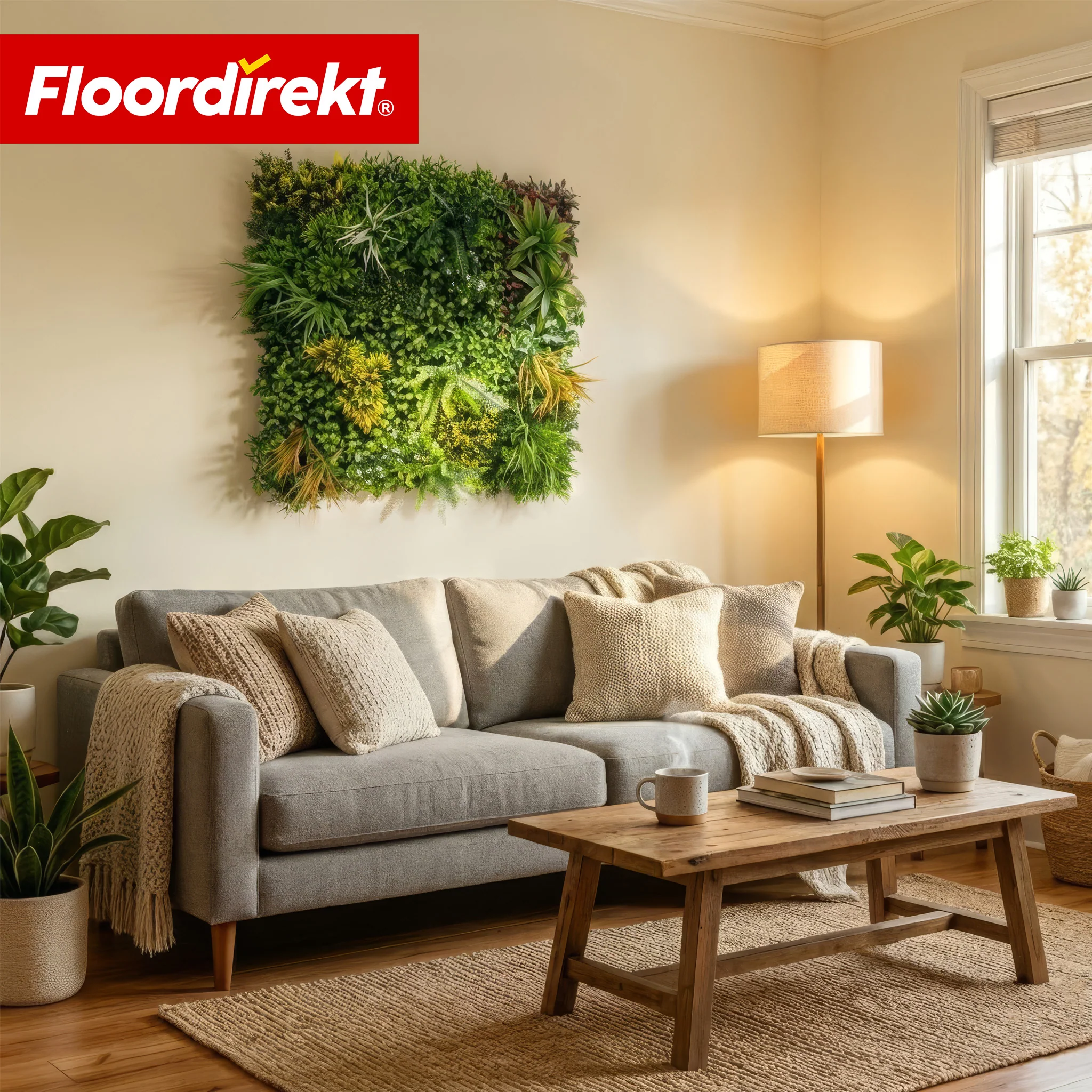 Pflanzenwand | Spring Garden | Natürliches, pflegefreies Grün-Panel | Sonnenbeständig & erweiterbar mit Klick-System | 100 × 100 cm - Image 8