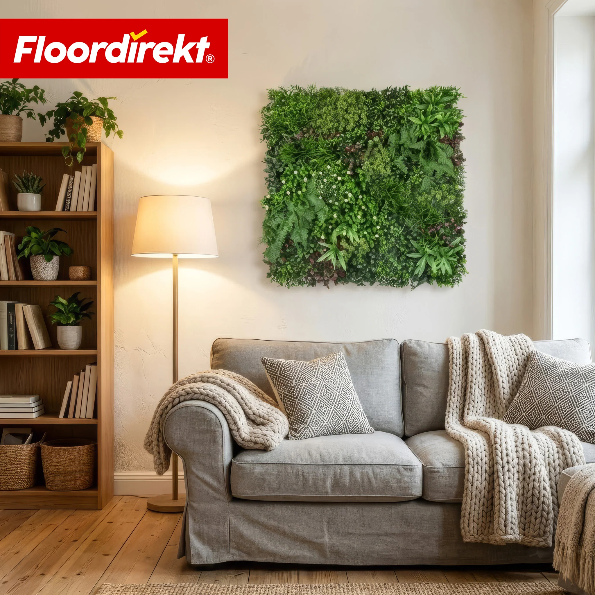 Pflanzenwand | Wonderland | Realistisches Kunstpflanzen-Panel | Formstabil, sonnenbeständig & erweiterbar | 100 × 100 cm - Image 8
