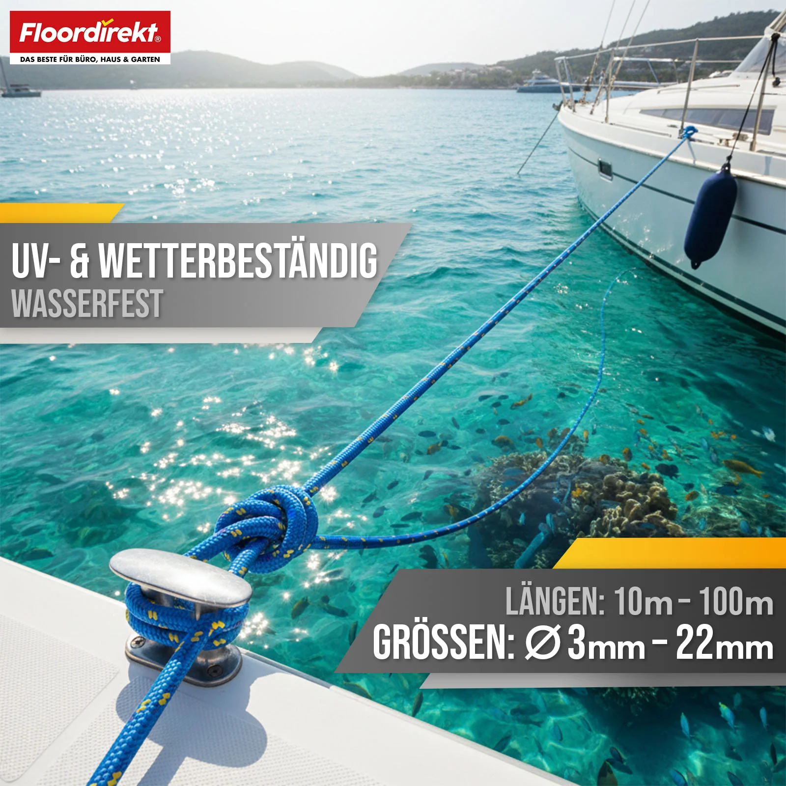Polypropylen Seil | K2 | Reißfestes, UV-beständiges & schwimmfähiges Allzweckseil | In vielen Farben, Stärken & Längen - Image 3