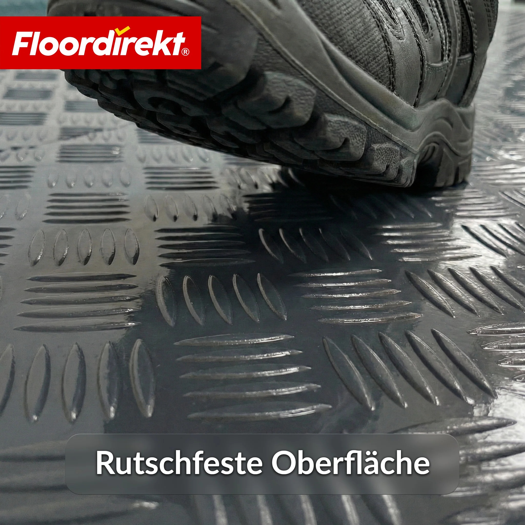 PVC-Bodenbelag | Bullet | Riffelblech-Optik | Rutschfest & Pflegeleicht | Meterware / Zuschnitt nach Maß | 110 cm Breite - Image 3