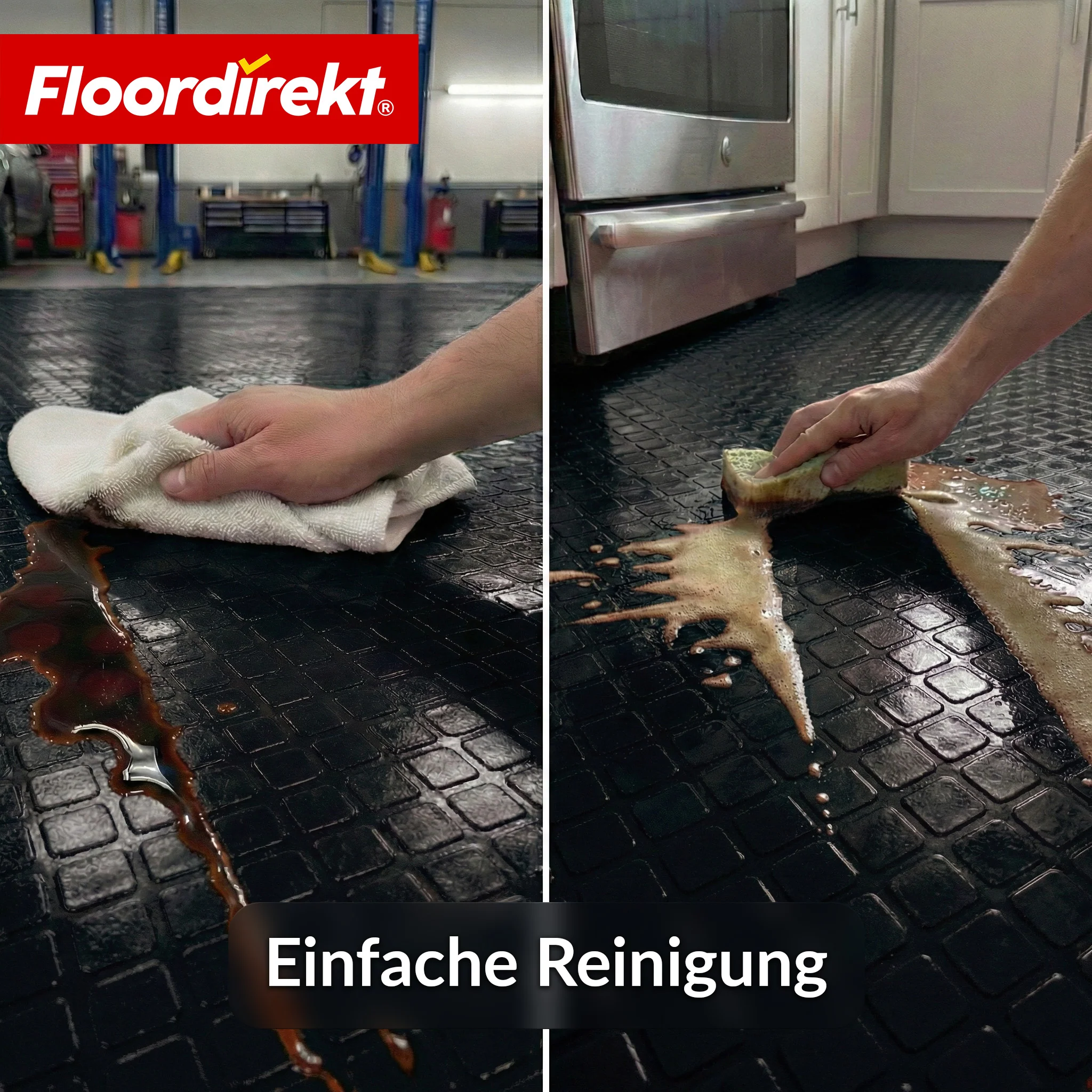 PVC-Bodenbelag | Check Quadra | Quadrat-Optik | Rutschfest & Pflegeleicht | Meterware / Zuschnitt nach Maß | 110 cm Breite - Image 14