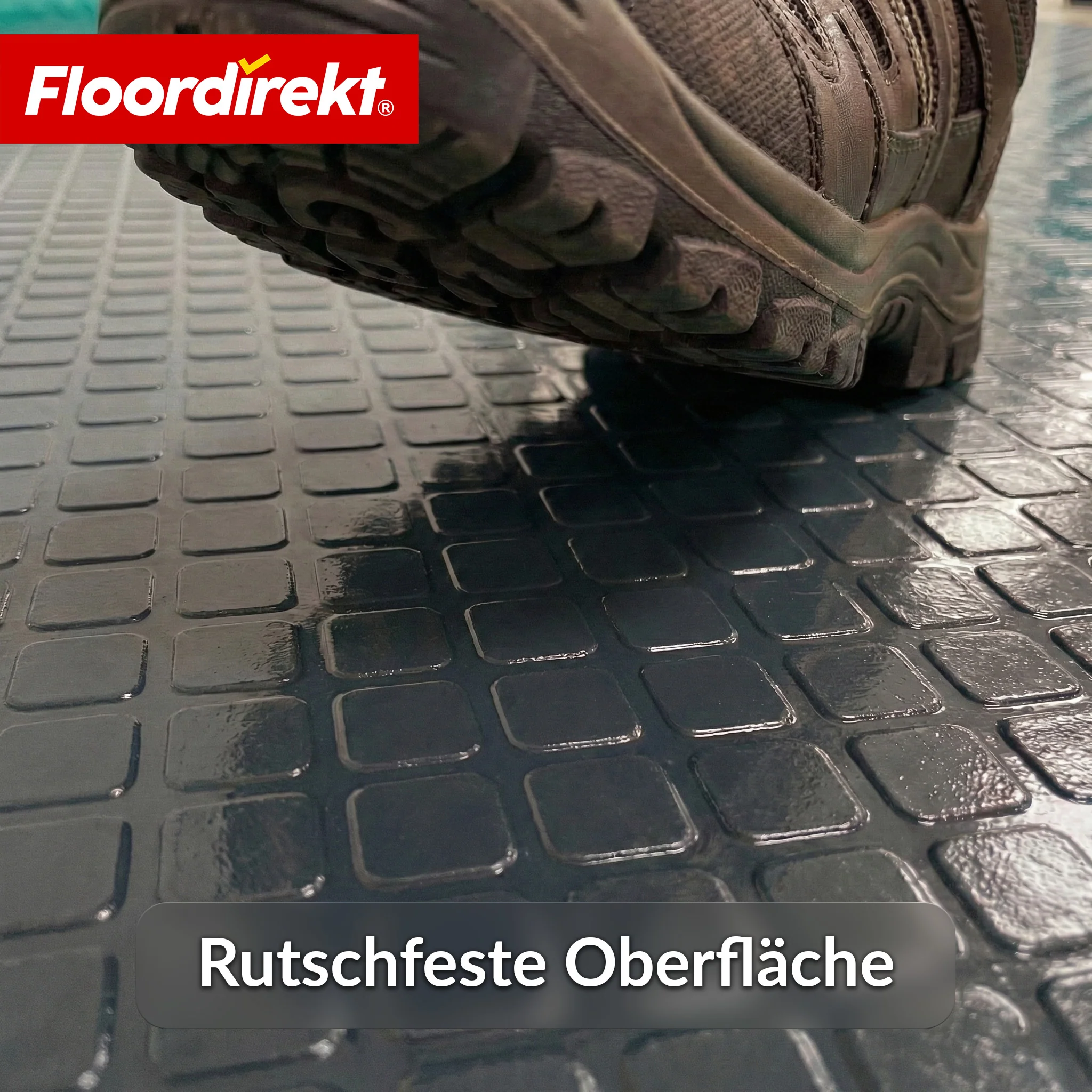 PVC-Bodenbelag | Check Quadra | Quadrat-Optik | Rutschfest & Pflegeleicht | Meterware / Zuschnitt nach Maß | 110 cm Breite - Image 3