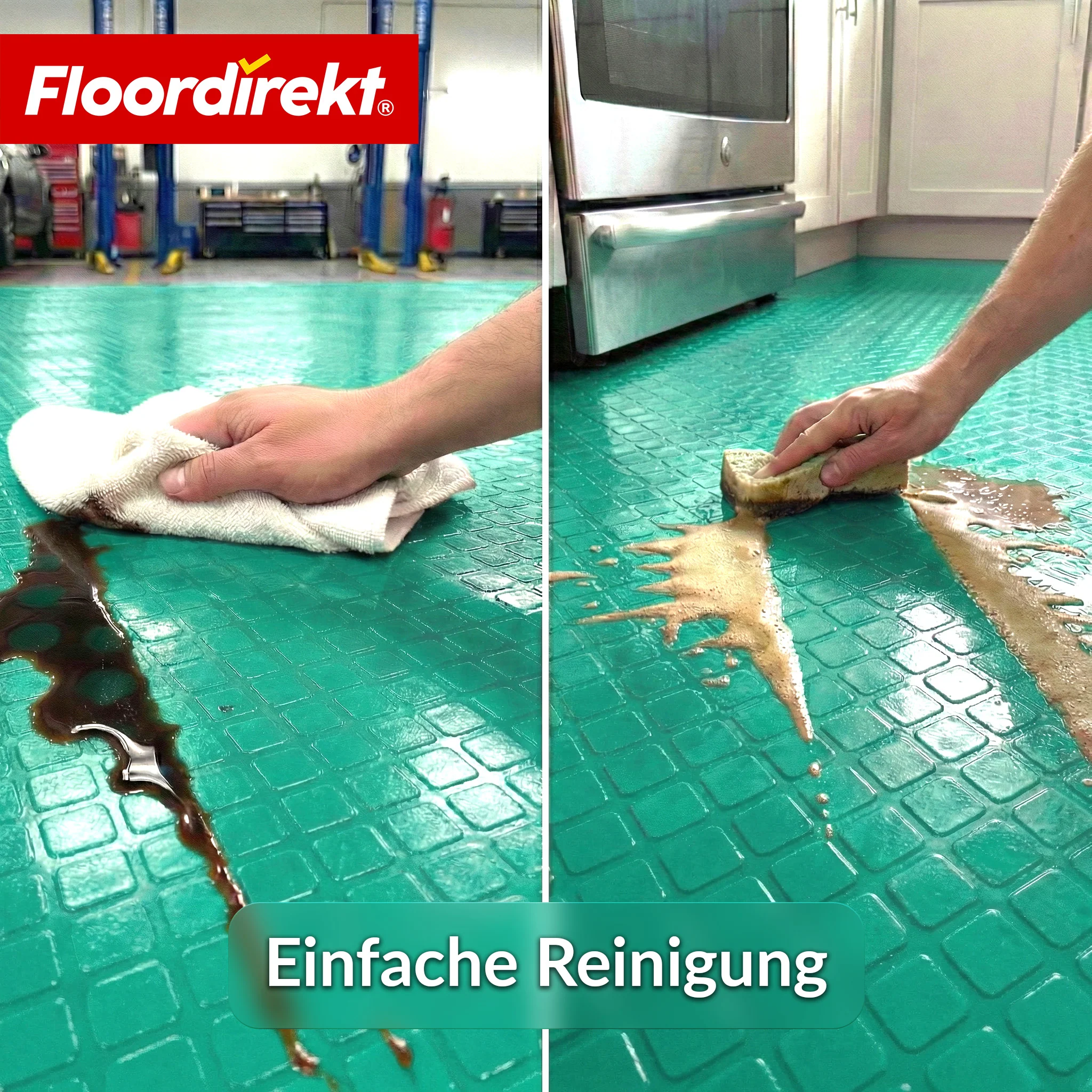 PVC-Bodenbelag | Check Quadra | Quadrat-Optik | Rutschfest & Pflegeleicht | Meterware / Zuschnitt nach Maß | 110 cm Breite - Image 30