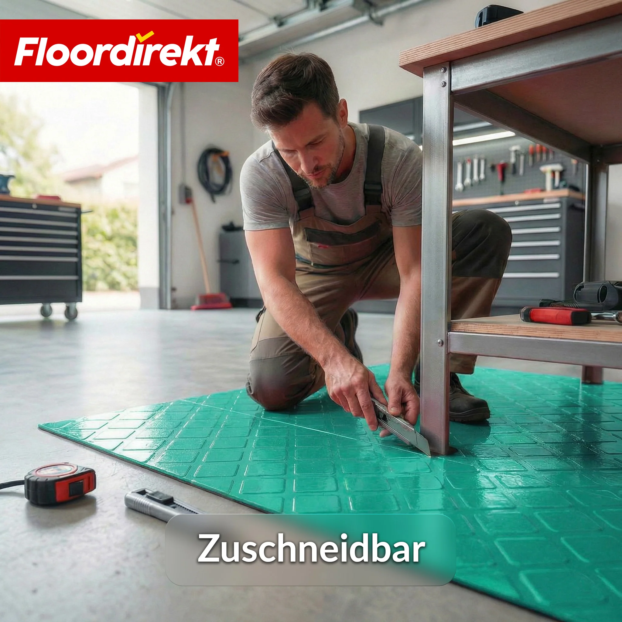 PVC-Bodenbelag | Check Quadra | Quadrat-Optik | Rutschfest & Pflegeleicht | Meterware / Zuschnitt nach Maß | 110 cm Breite - Image 31
