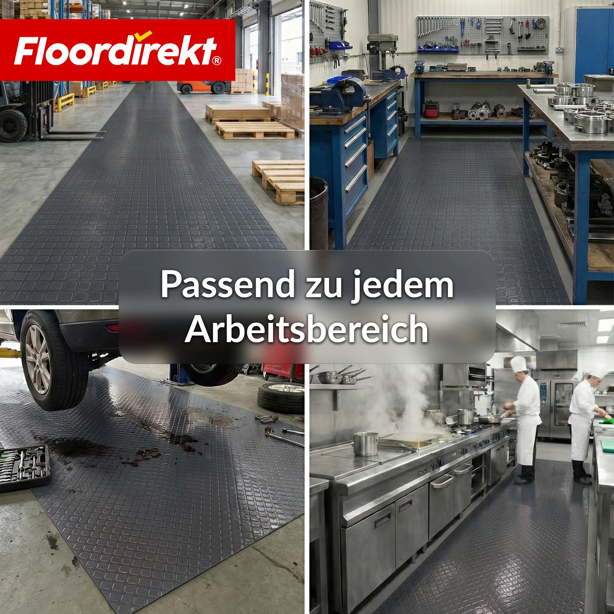 PVC-Bodenbelag | Check Quadra | Quadrat-Optik | Rutschfest & Pflegeleicht | Meterware / Zuschnitt nach Maß | 110 cm Breite - Image 5
