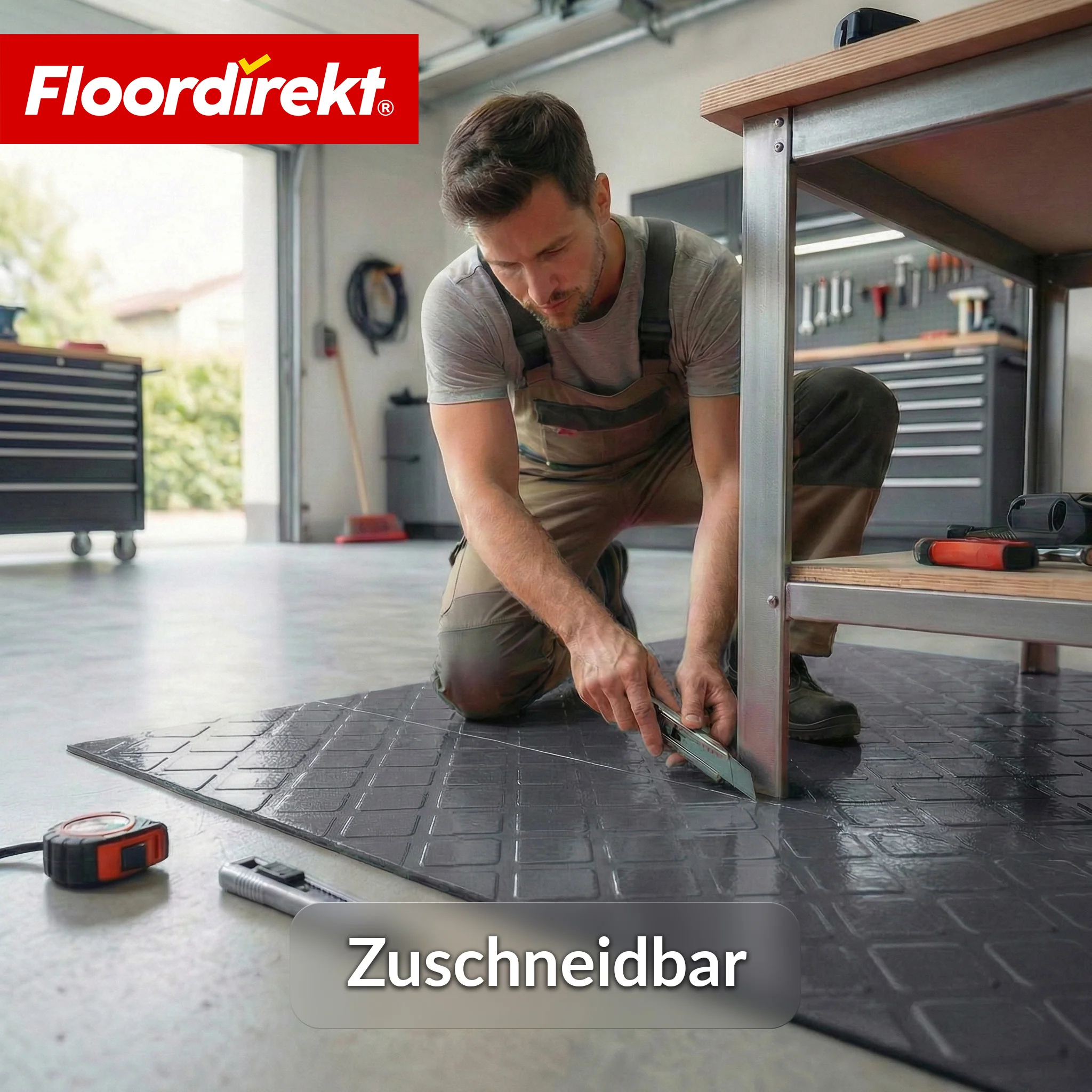 PVC-Bodenbelag | Check Quadra | Quadrat-Optik | Rutschfest & Pflegeleicht | Meterware / Zuschnitt nach Maß | 110 cm Breite - Image 7