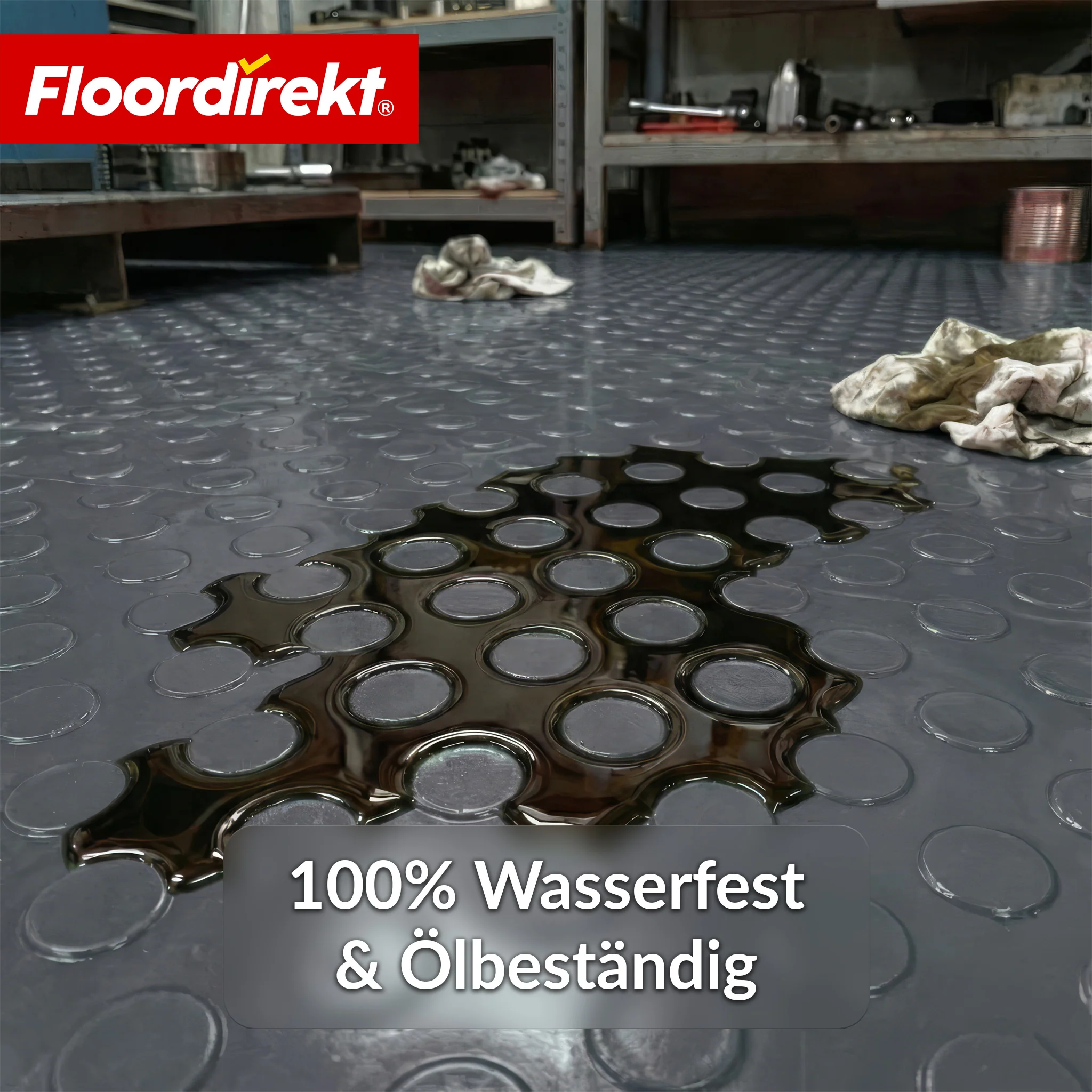 PVC-Bodenbelag | Coin Mirror | Coin-Optik Flachnoppen | Rutschfest & Pflegeleicht | Meterware / Zuschnitt nach Maß | 110 cm Breite - Image 4